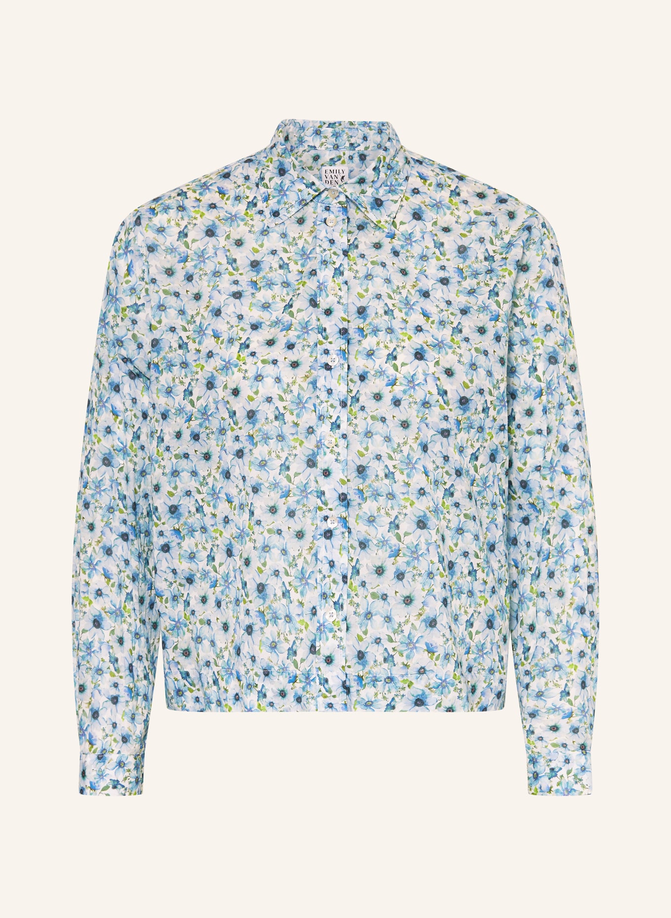 Emily VAN DEN BERGH Hemdbluse: CREME / HELLBLAU / BLAU