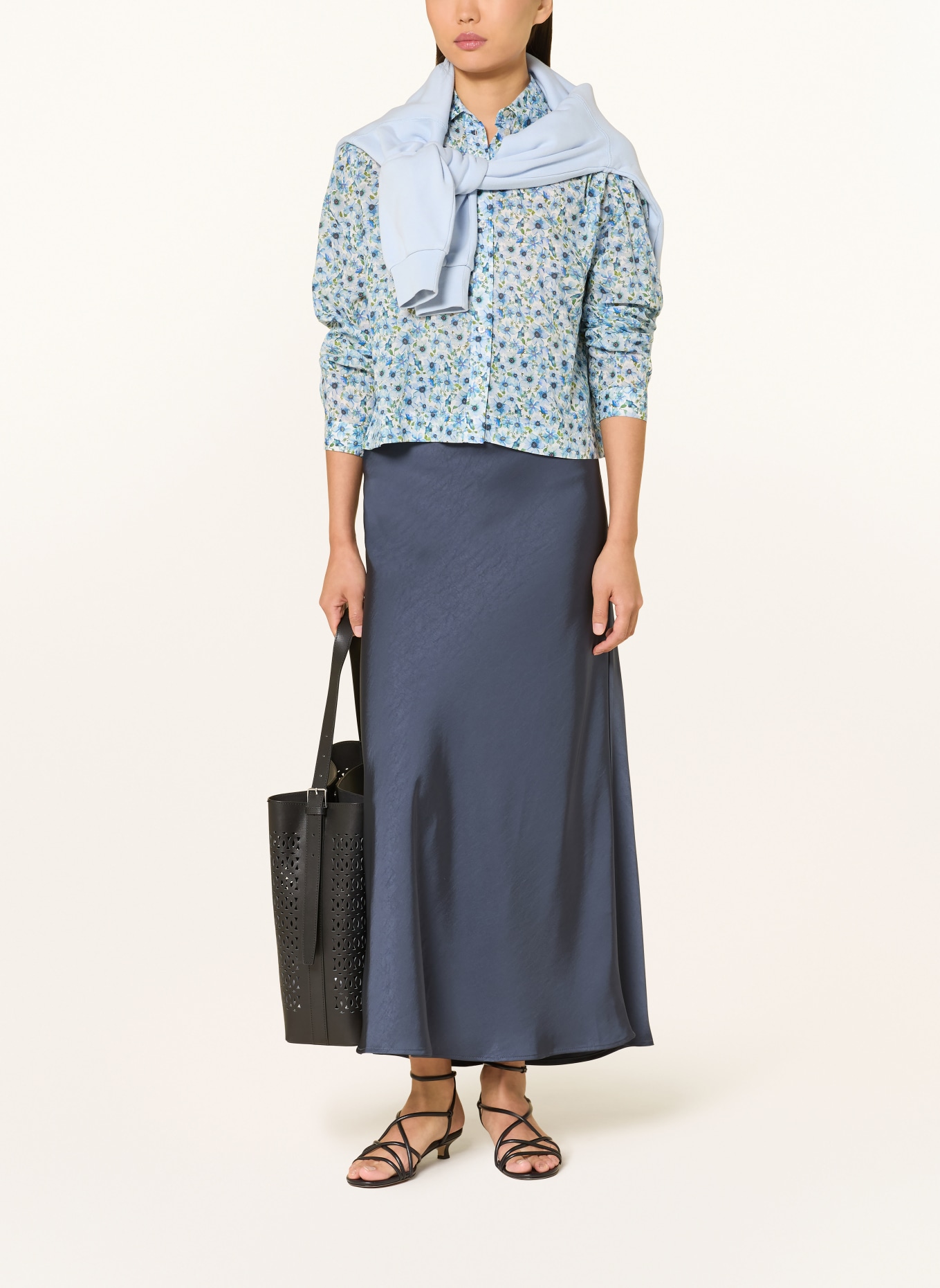 Emily VAN DEN BERGH Hemdbluse: CREME / HELLBLAU / BLAU