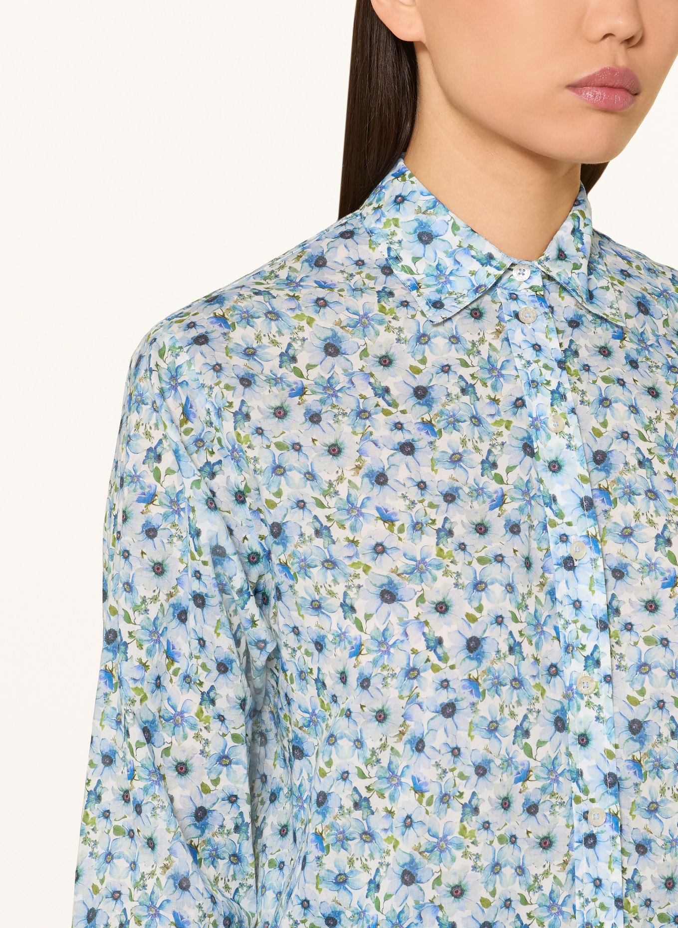 Emily VAN DEN BERGH Hemdbluse: CREME / HELLBLAU / BLAU