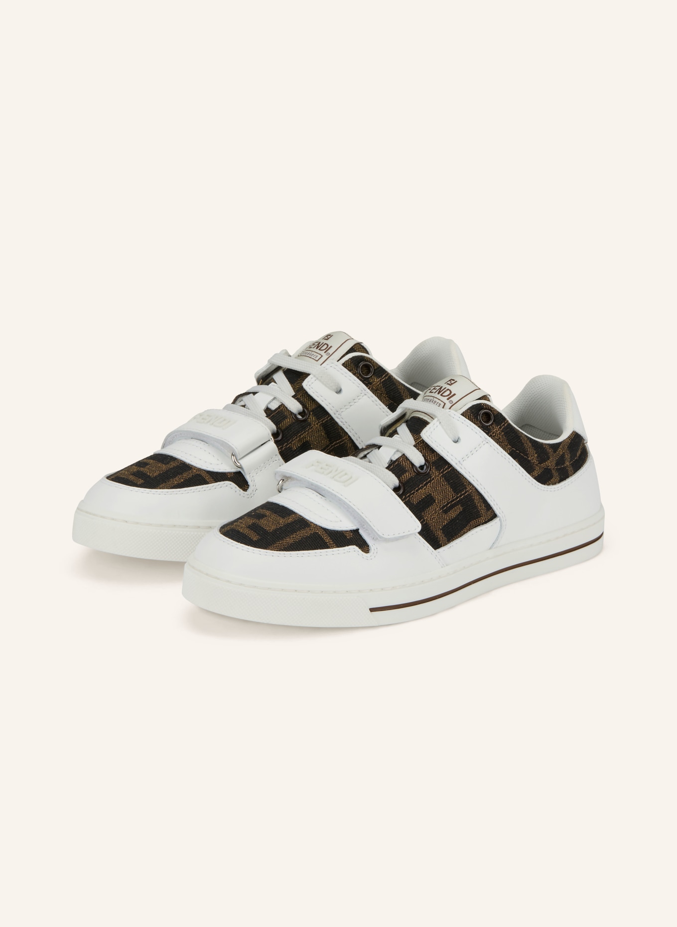 FENDI Sneaker: WEISS / DUNKELGELB / SCHWARZ