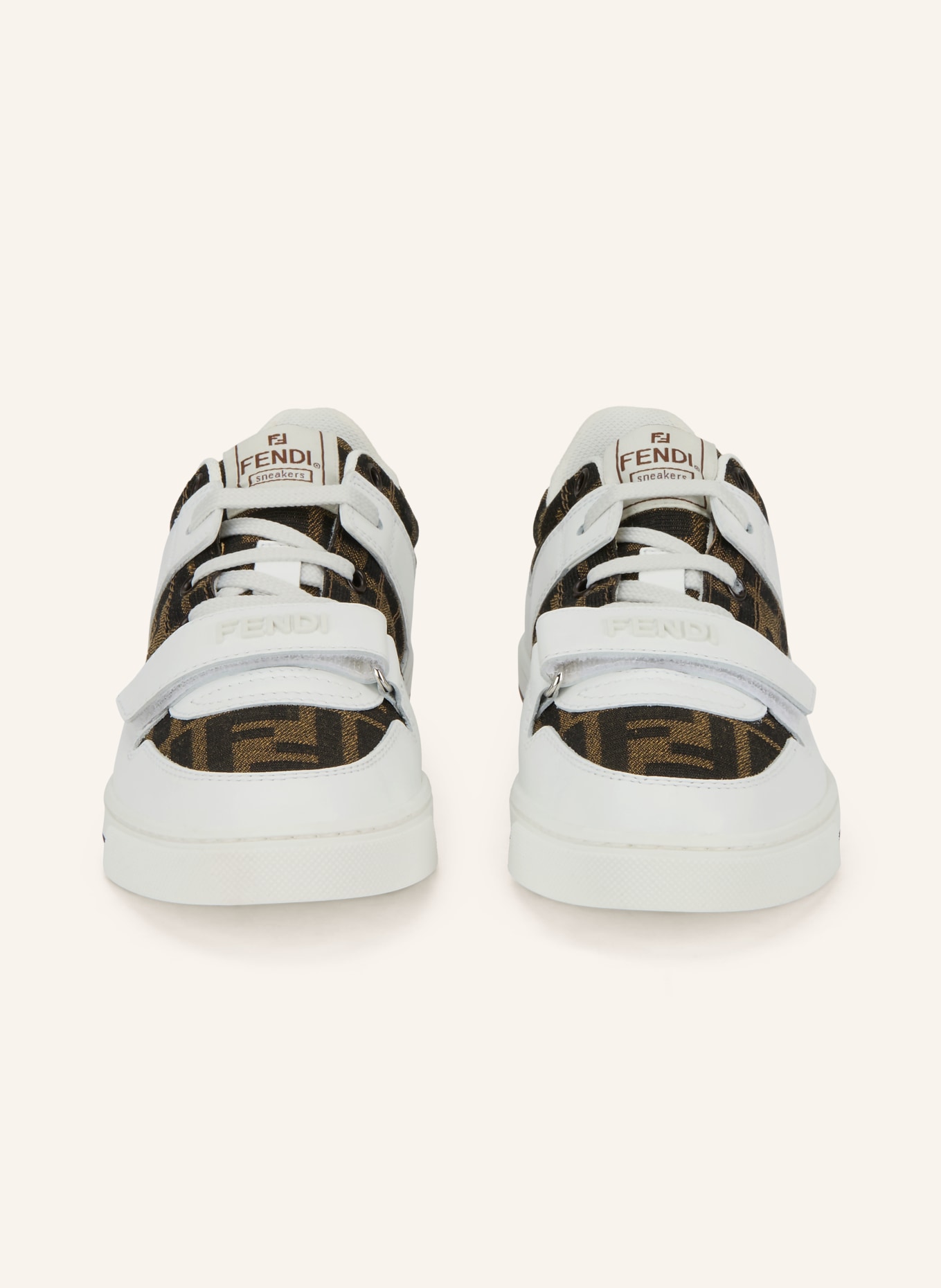 FENDI Sneaker: WEISS / DUNKELGELB / SCHWARZ