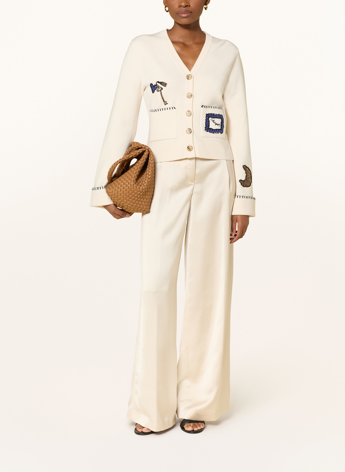 FABIENNE CHAPOT BETTY cardigan with embroidery: CREAM