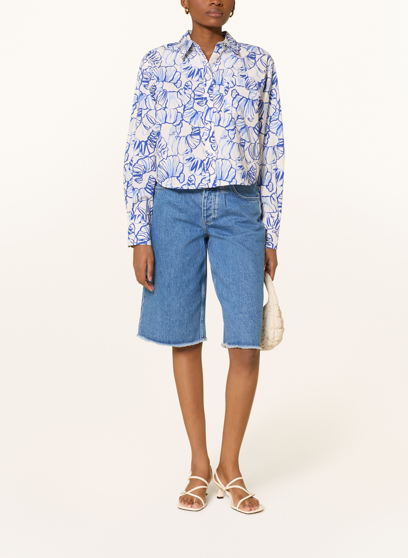FABIENNE CHAPOT HAIDY shirt blouse: WHITE / BLUE