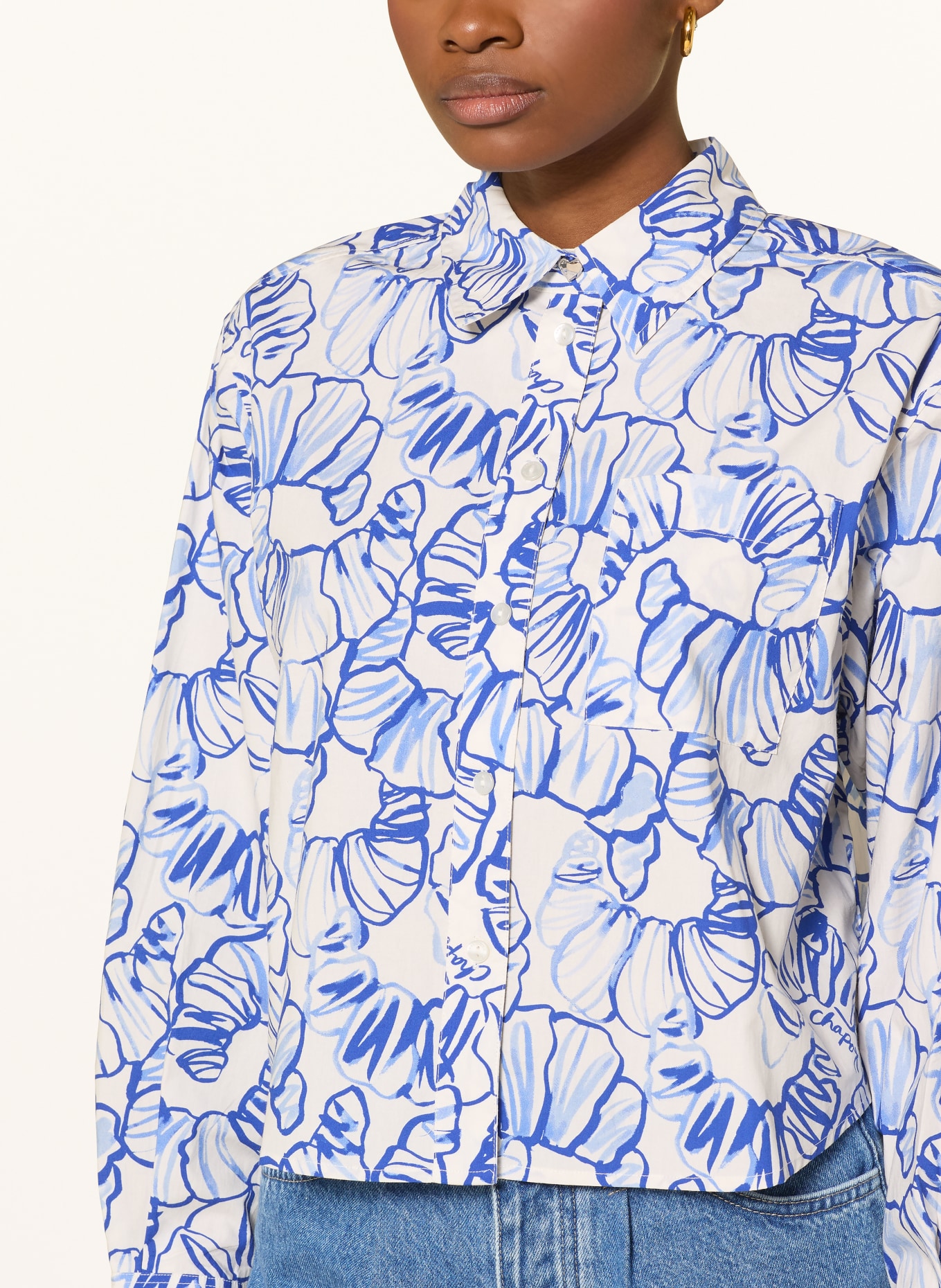 FABIENNE CHAPOT HAIDY shirt blouse: WHITE / BLUE