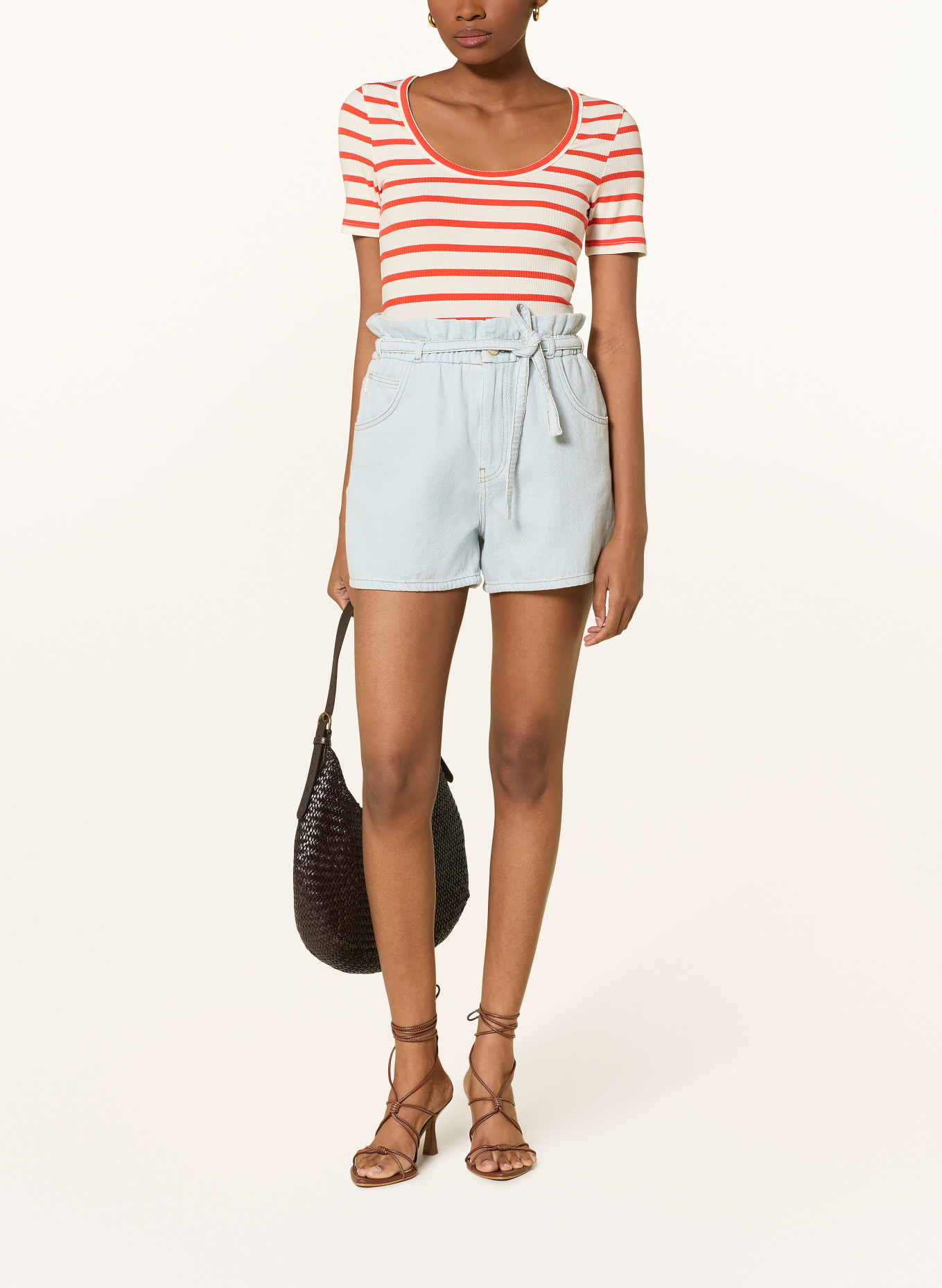 FABIENNE CHAPOT T-shirt LENA: CRÈME / ROUGE