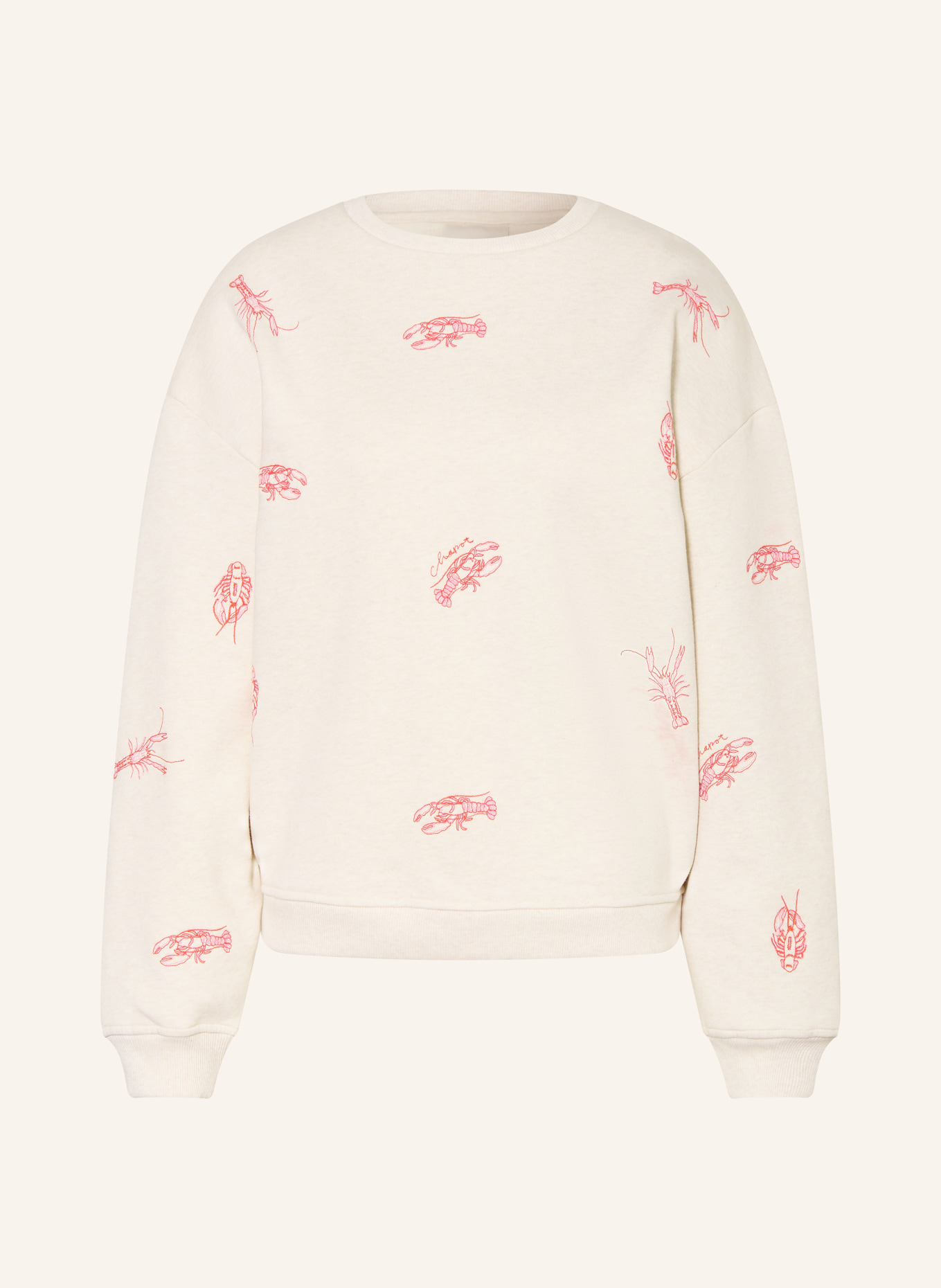 FABIENNE CHAPOT TERRY sweatshirt with embroidery: CREAM / PINK / RED