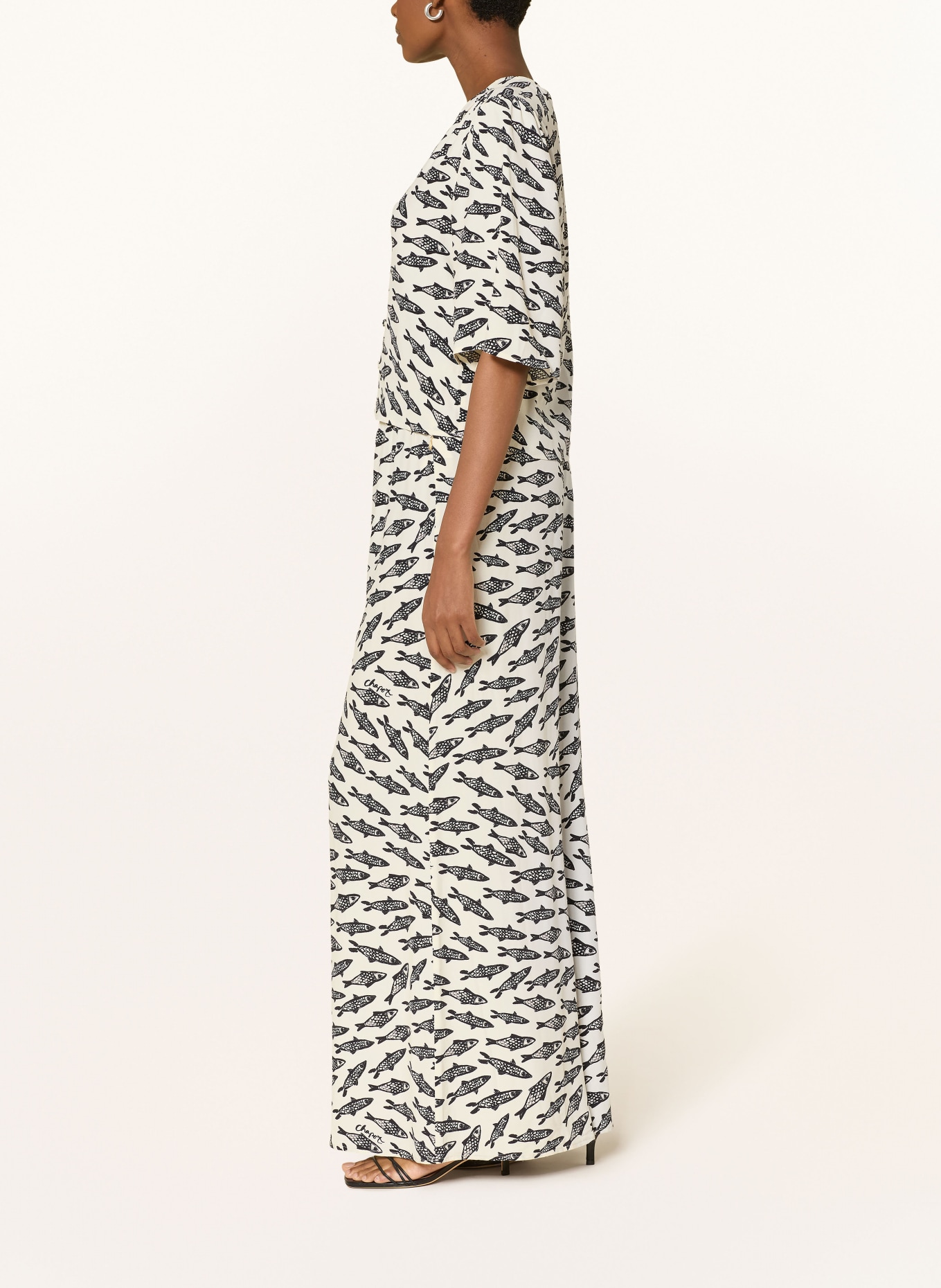 FABIENNE CHAPOT Pantalon Marlene PALAPA: BLANC / NOIR