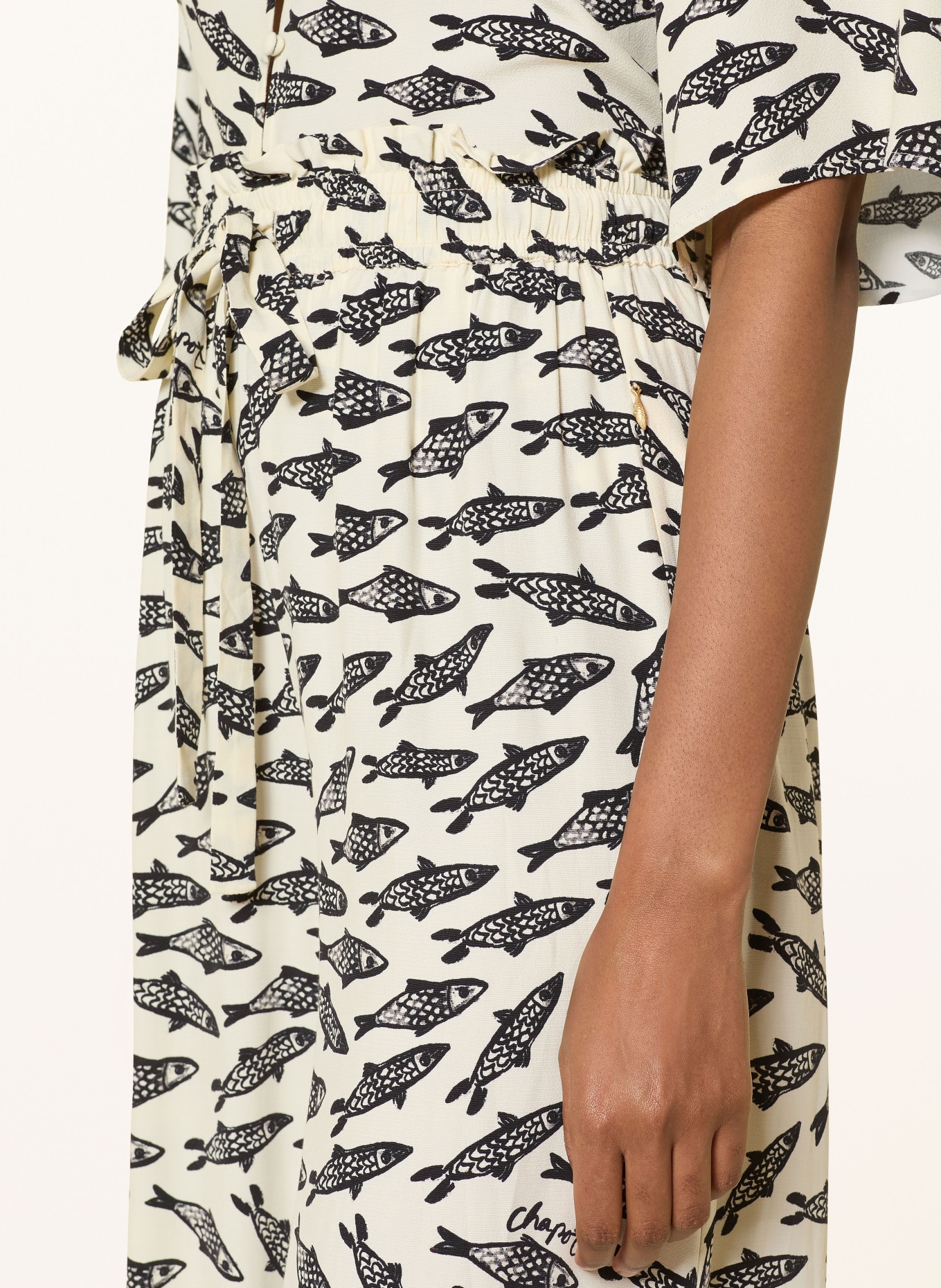 FABIENNE CHAPOT Pantalon Marlene PALAPA: BLANC / NOIR