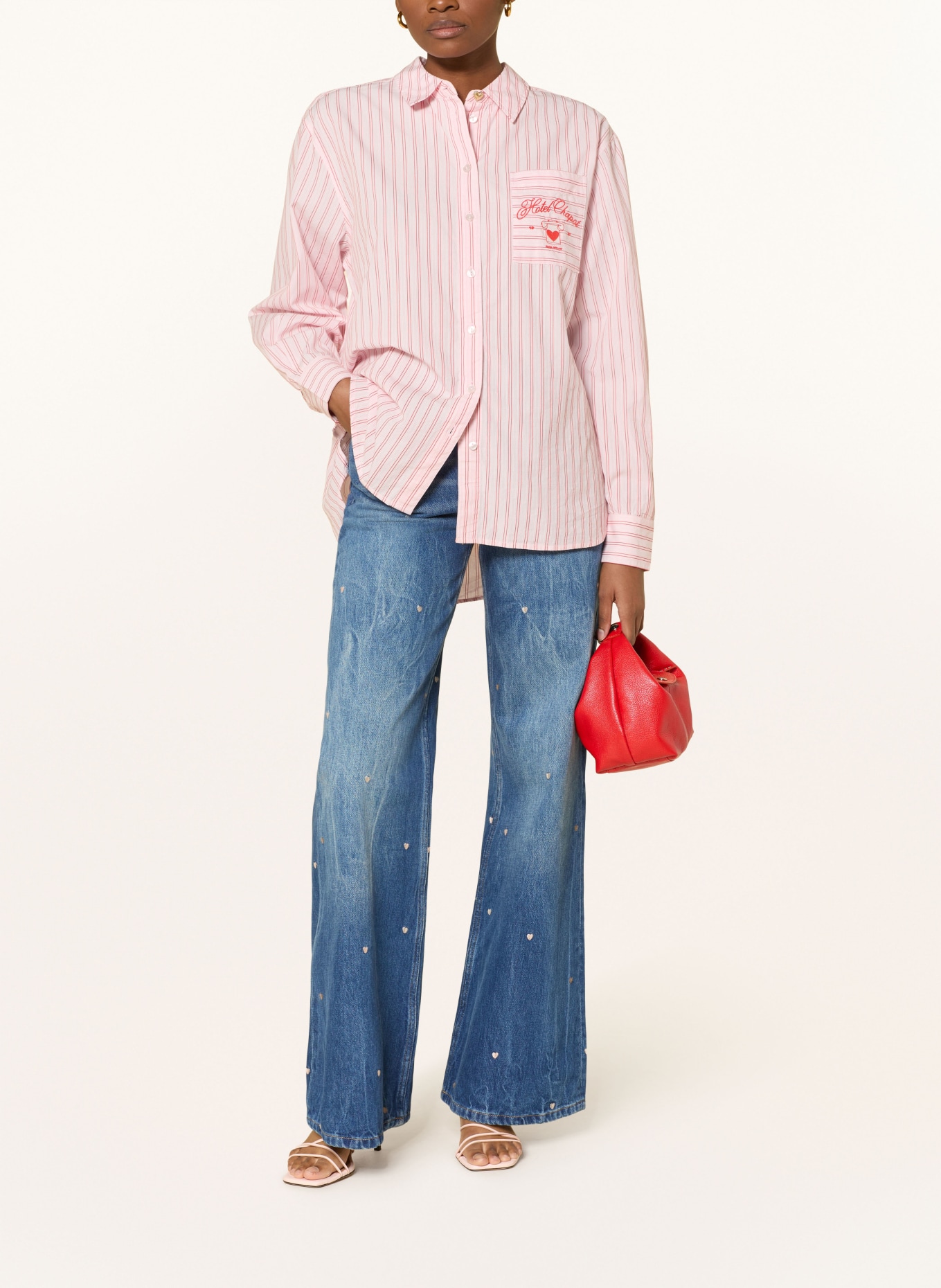 FABIENNE CHAPOT Jean à jambes larges THEA avec broderies: 3345 Mid Blue