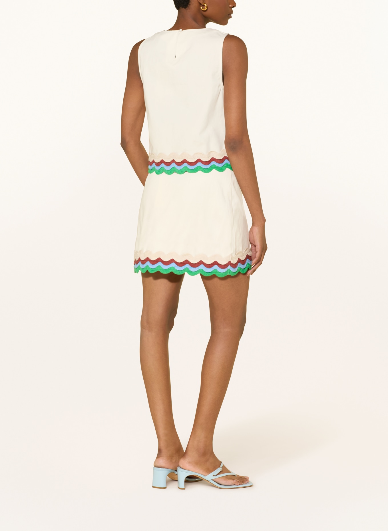 FABIENNE CHAPOT Rok TELHA: WIT / GROEN / LICHTBLAUW