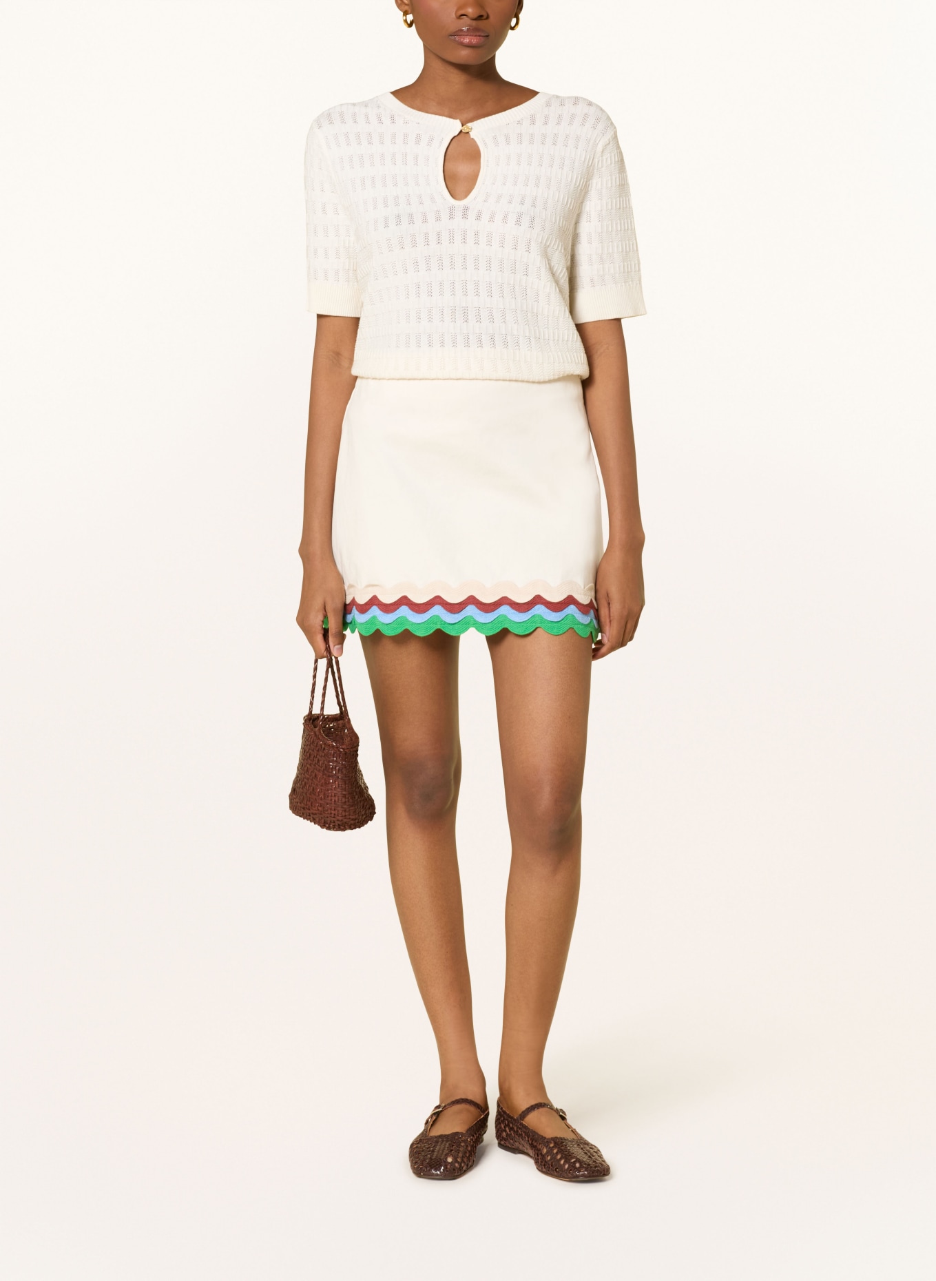 FABIENNE CHAPOT Strickshirt MASJA: WEISS / GOLD