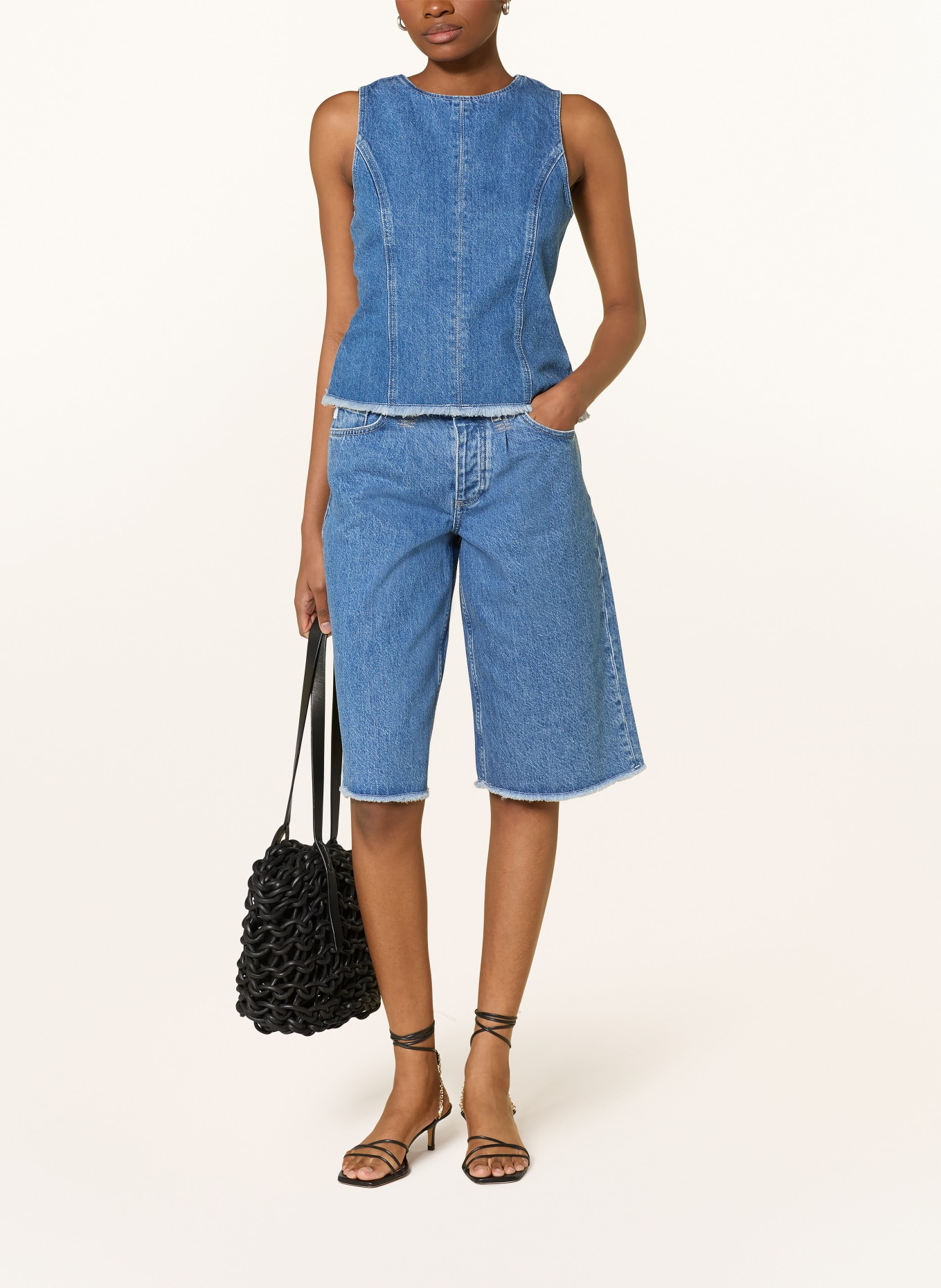 FABIENNE CHAPOT LUCY denim Bermuda shorts: BLUE