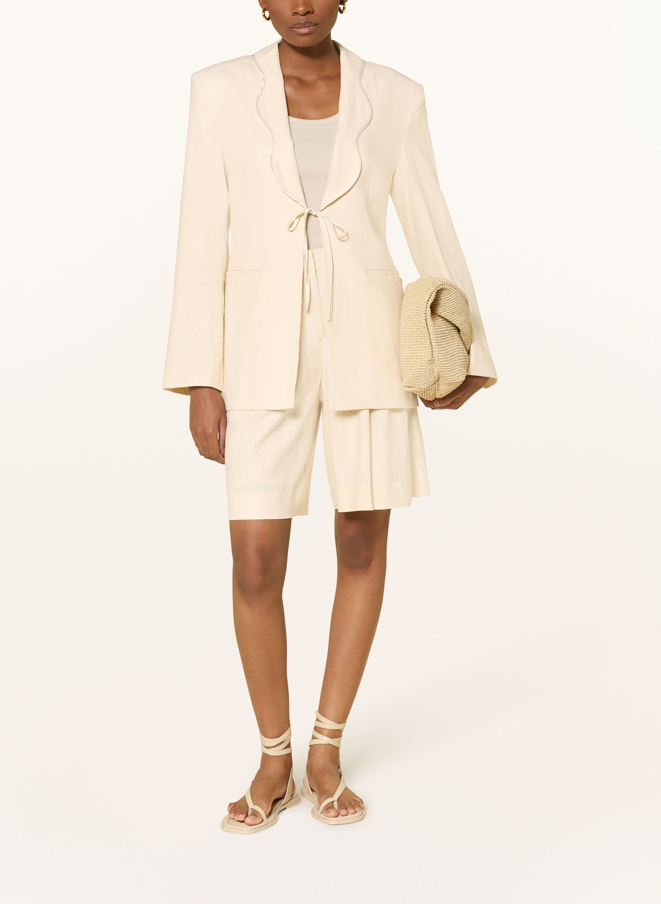 FABIENNE CHAPOT Short CARLO avec lin: CRÈME