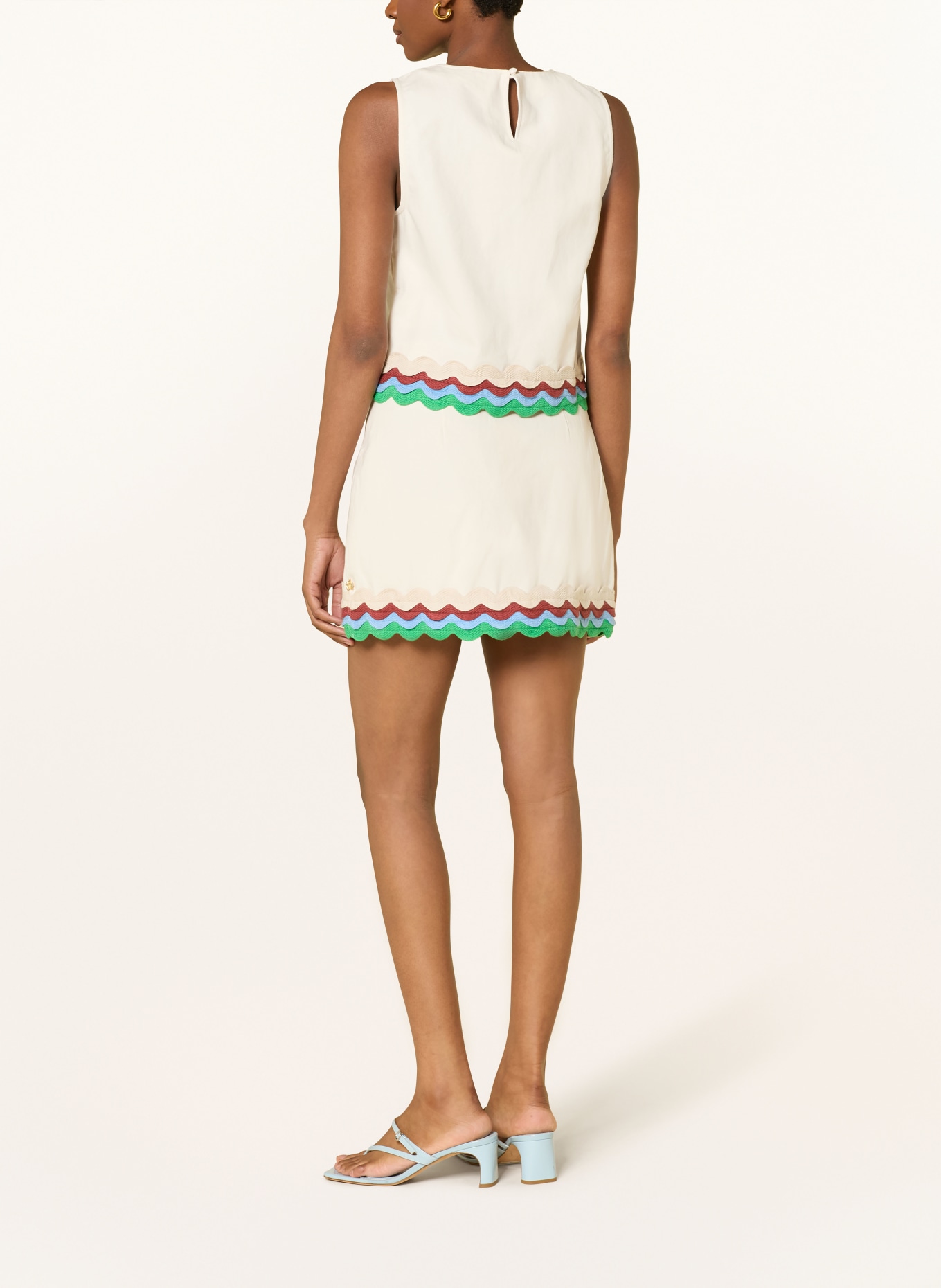 FABIENNE CHAPOT Blusentop URSA: WEISS / GRÜN / HELLBLAU