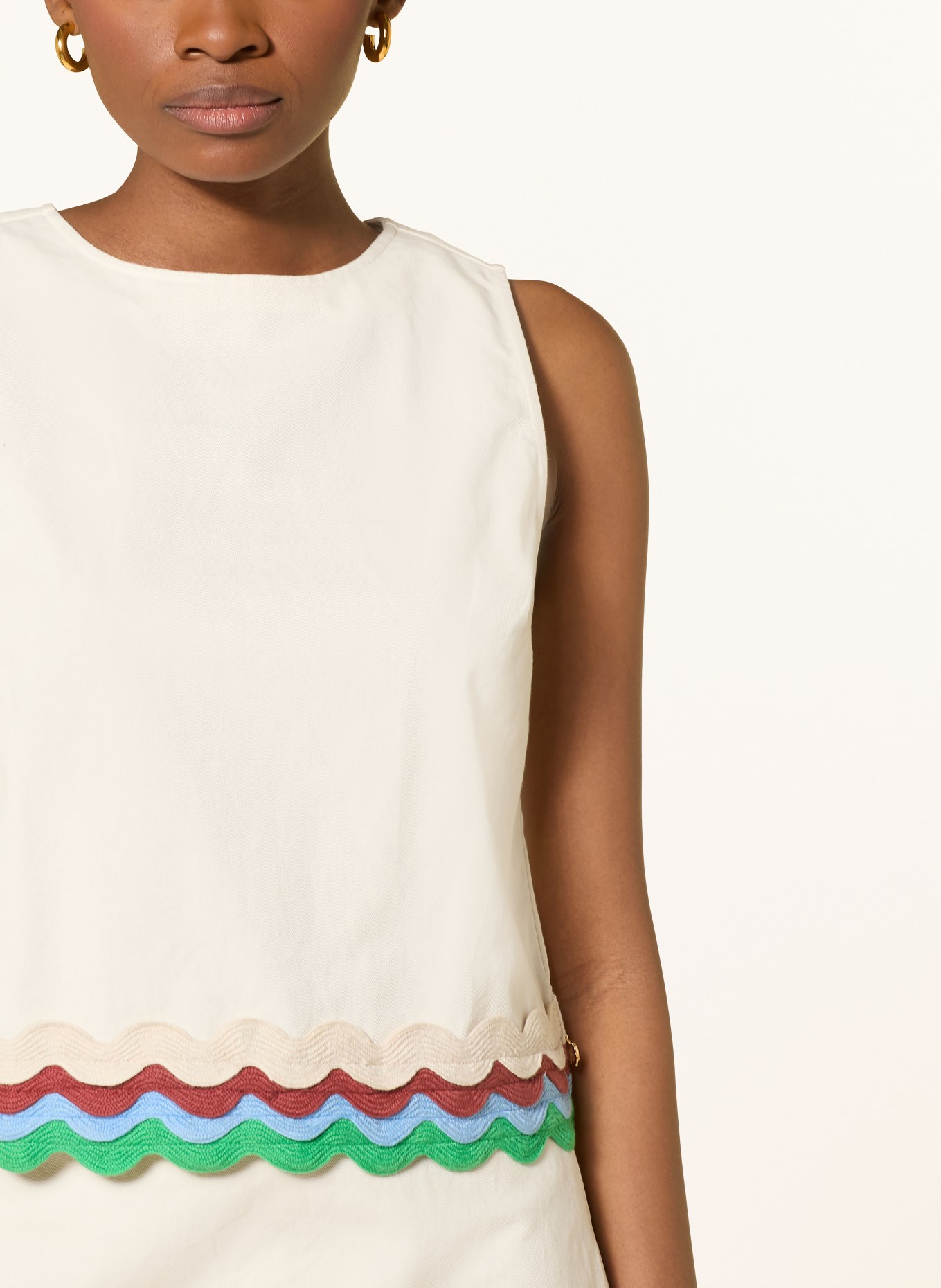 FABIENNE CHAPOT Blusentop URSA: WEISS / GRÜN / HELLBLAU