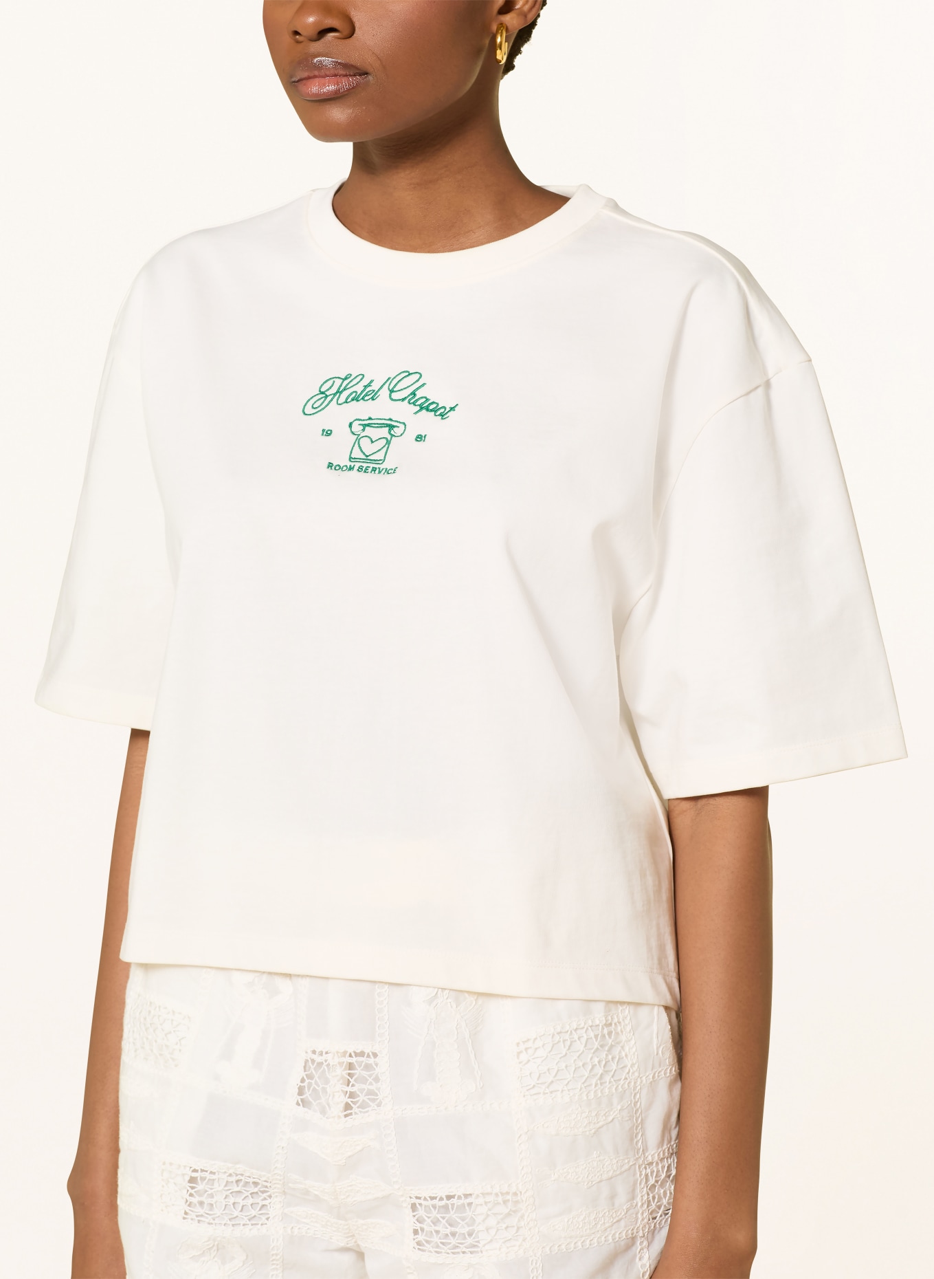 FABIENNE CHAPOT T-shirt BENJA: BLANC / VERT