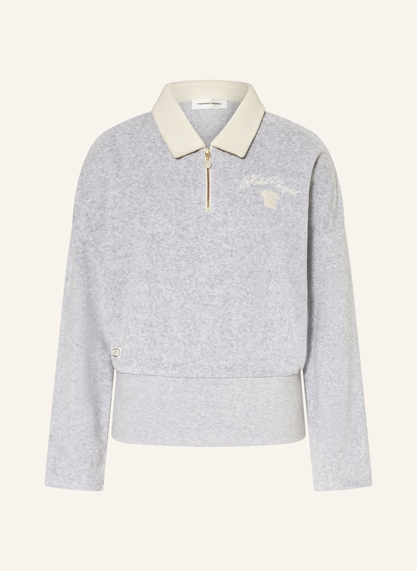 FABIENNE CHAPOT Frottee-Poloshirt HUGO: GRAU / CREME