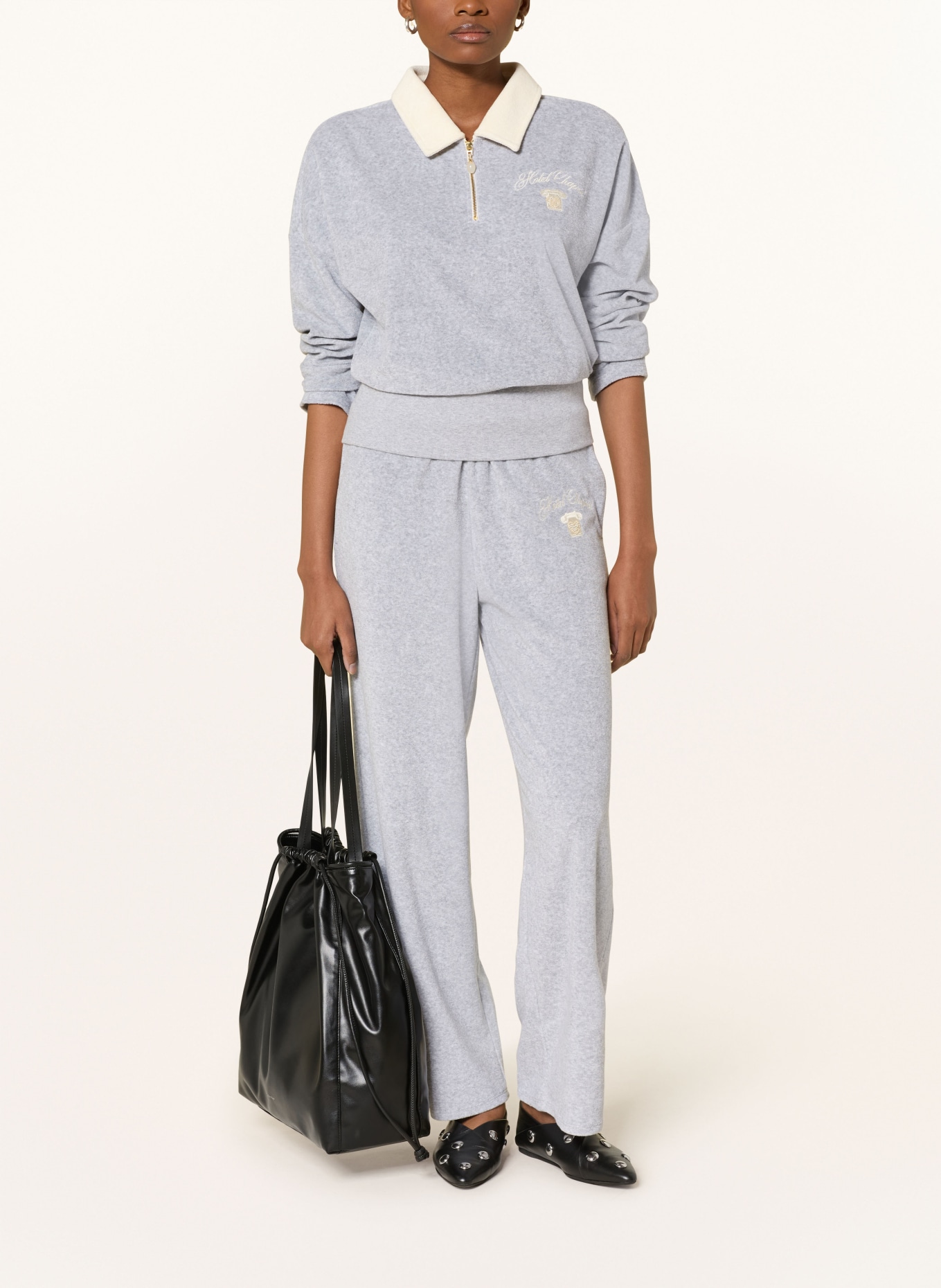 FABIENNE CHAPOT Frottee-Poloshirt HUGO: GRAU / CREME