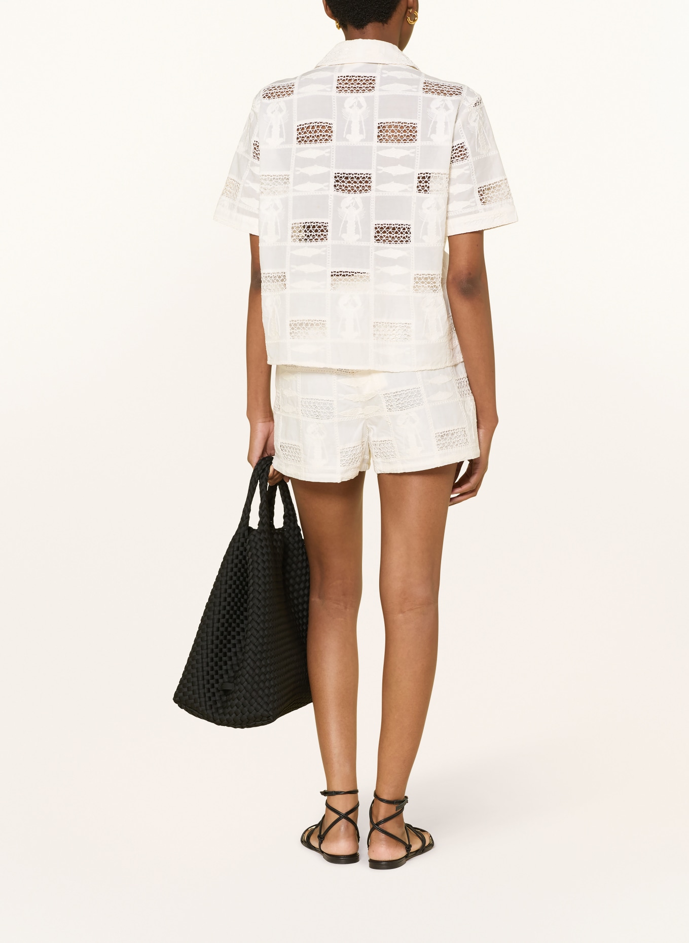 FABIENNE CHAPOT Shorts BEN mit Lochspitze und Stickereien: WEISS