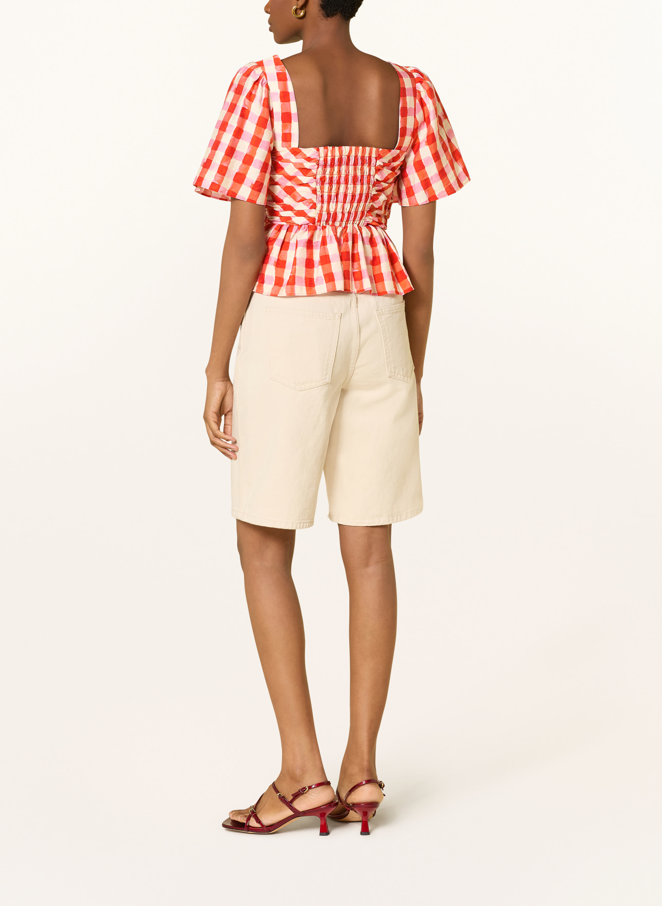 FABIENNE CHAPOT CARLETTA blouse shirt: RED / PINK / CREAM