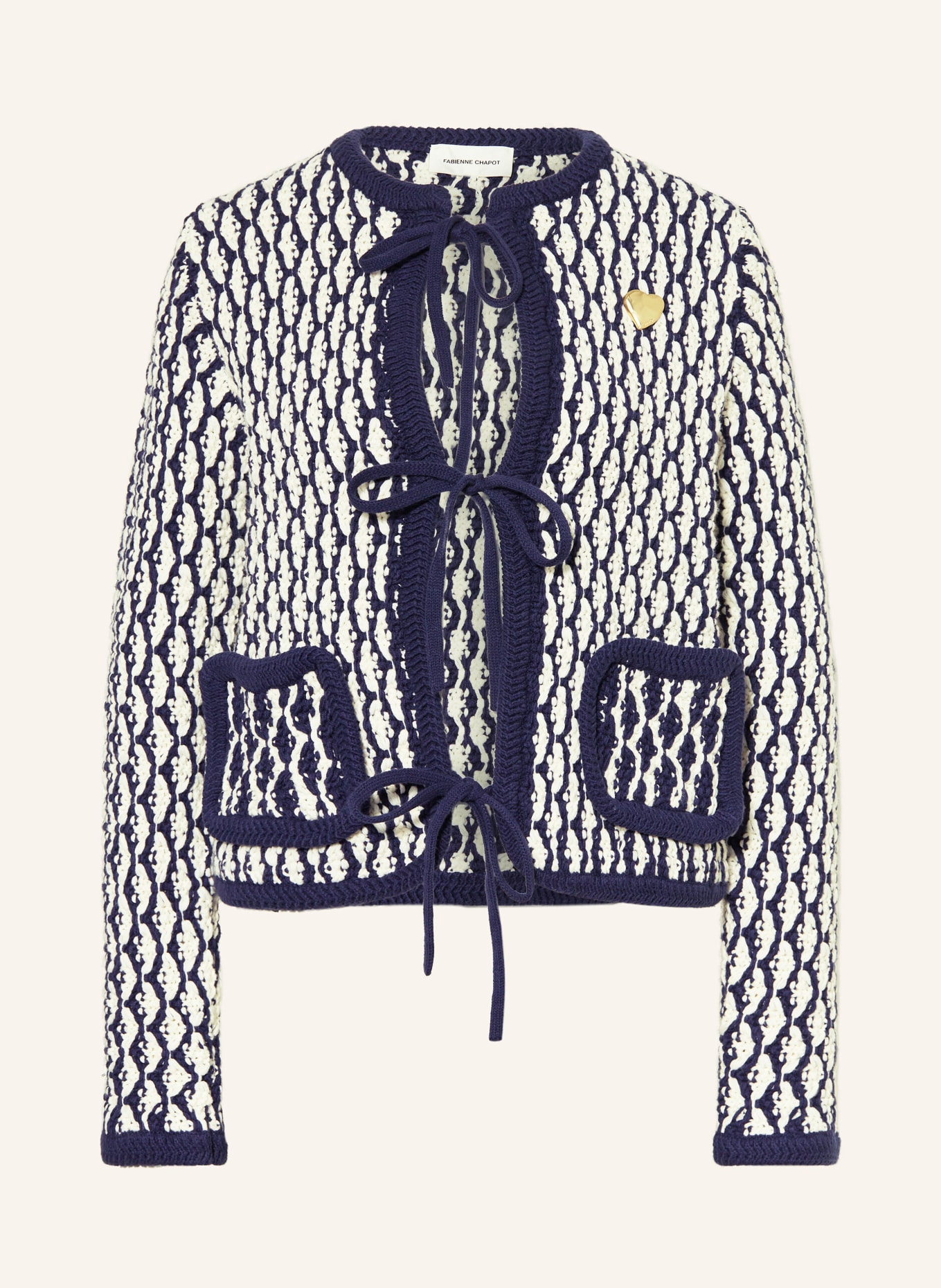 FABIENNE CHAPOT BALOU cardigan: DARK BLUE / CREAM