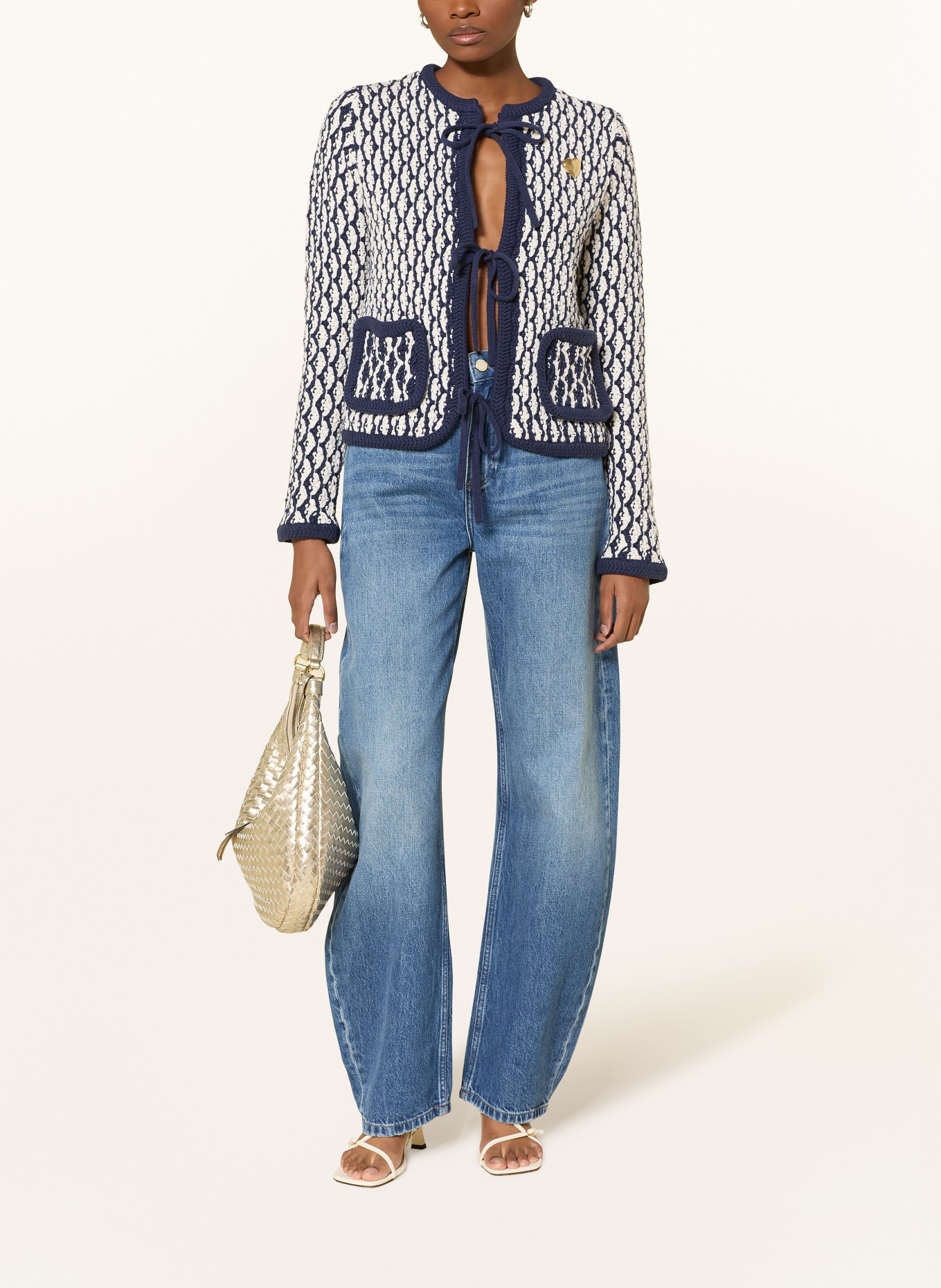 FABIENNE CHAPOT BALOU cardigan: DARK BLUE / CREAM