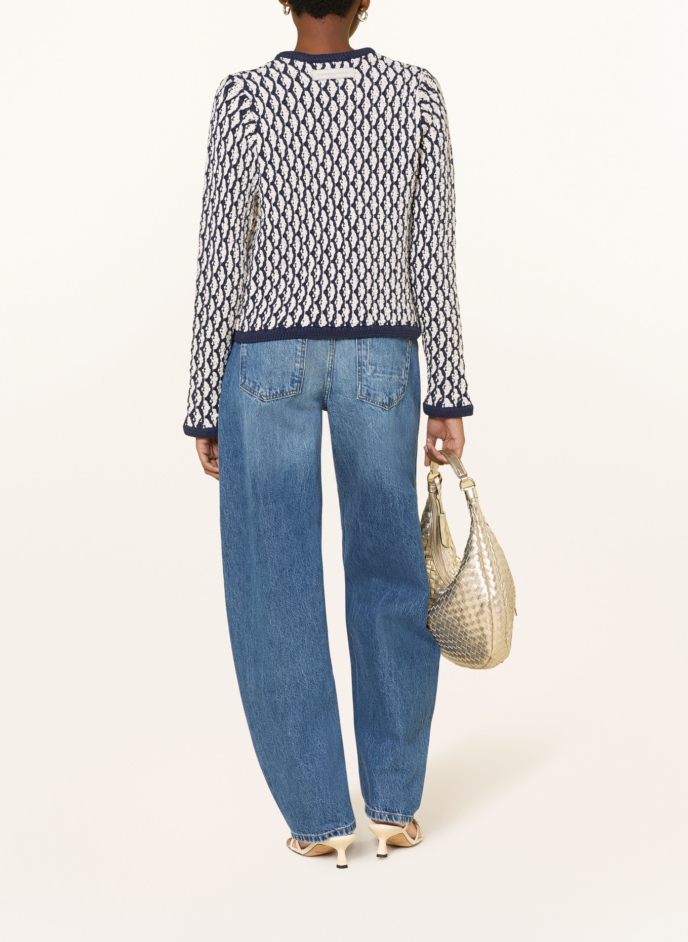 FABIENNE CHAPOT BALOU cardigan: DARK BLUE / CREAM