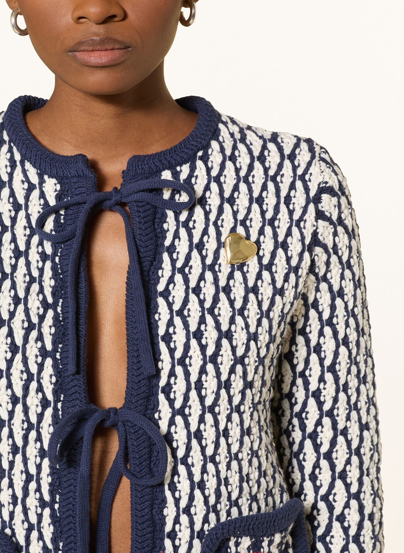 FABIENNE CHAPOT BALOU cardigan: DARK BLUE / CREAM