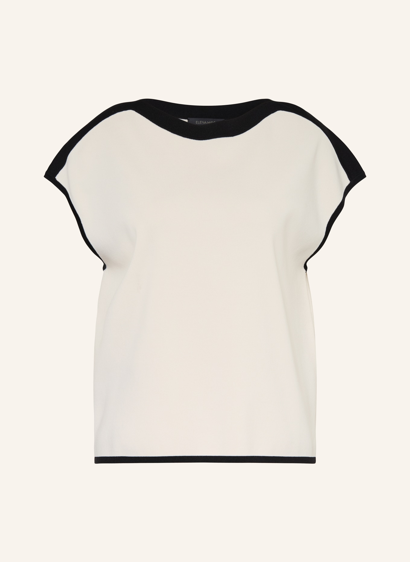 ELENA MIRO knit shirt: CREAM / BLACK