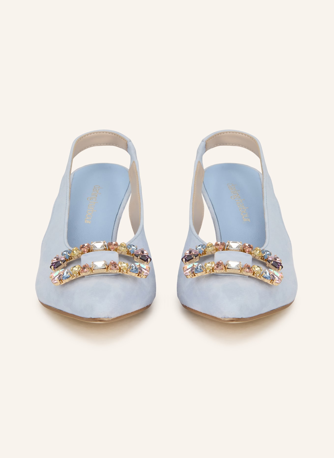 darling harbour Sling pumps with gemstones: LIGHT BLUE
