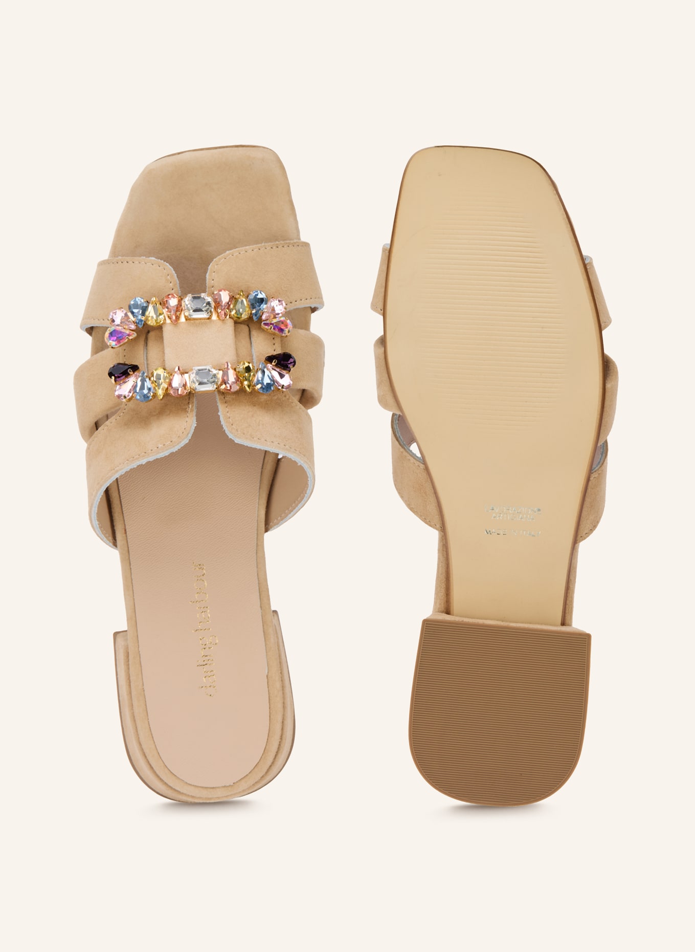 darling harbour Mules mit Schmucksteinen: CAMEL