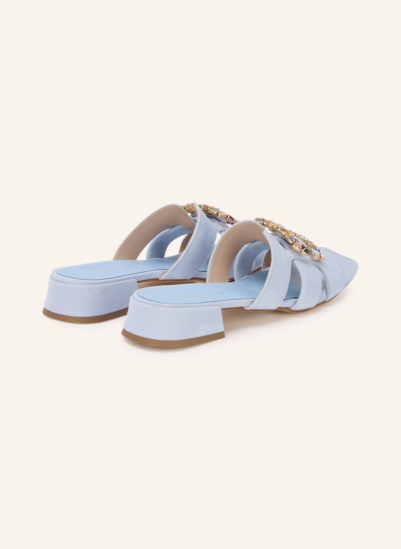 darling harbour Mules with gemstones: LIGHT BLUE