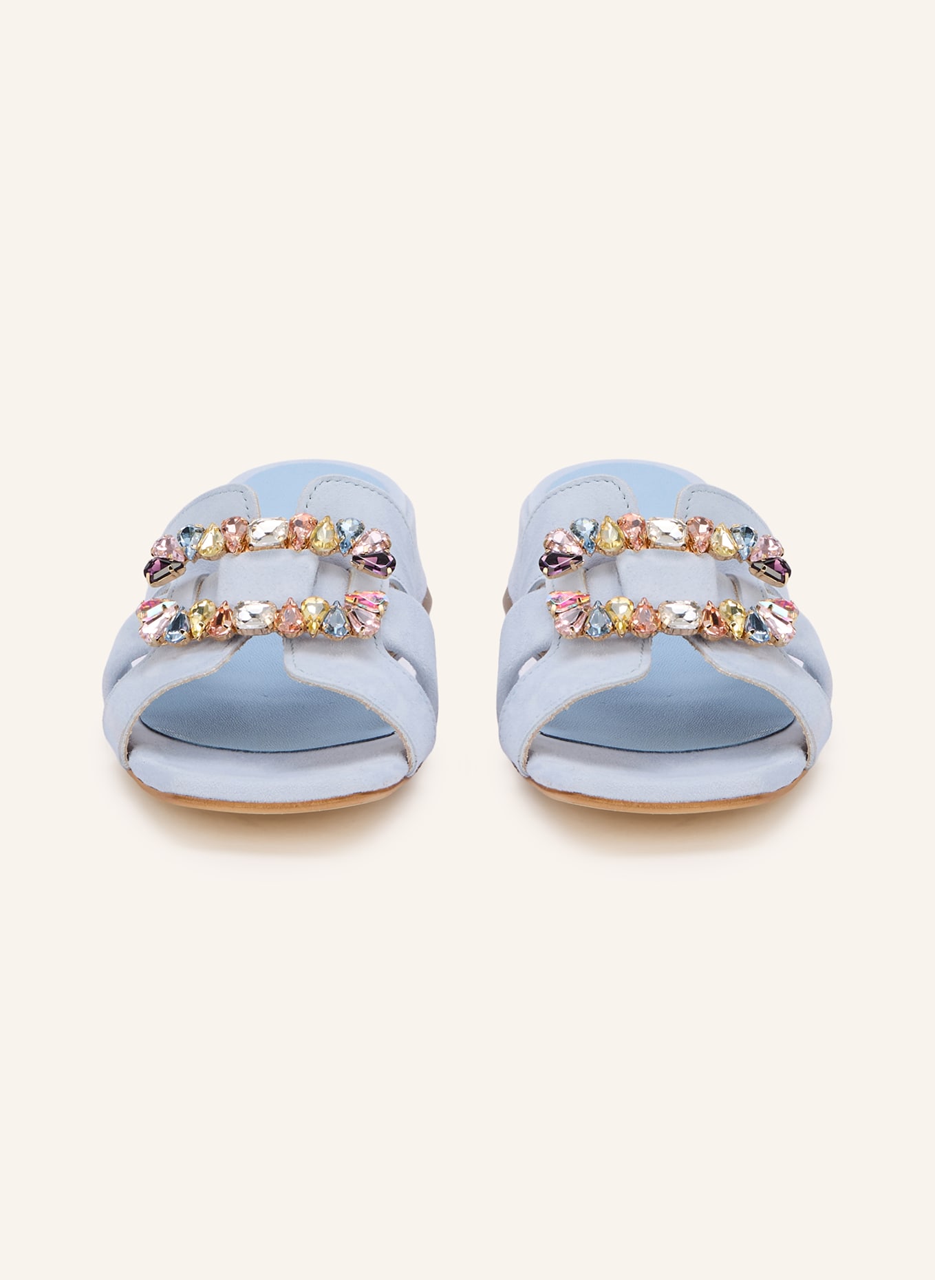 darling harbour Mules with gemstones: LIGHT BLUE