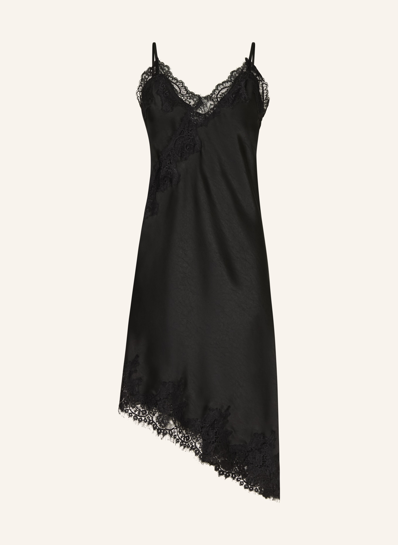 NEO NOIR Satinkleid SORELLE mit Spitze: SCHWARZ