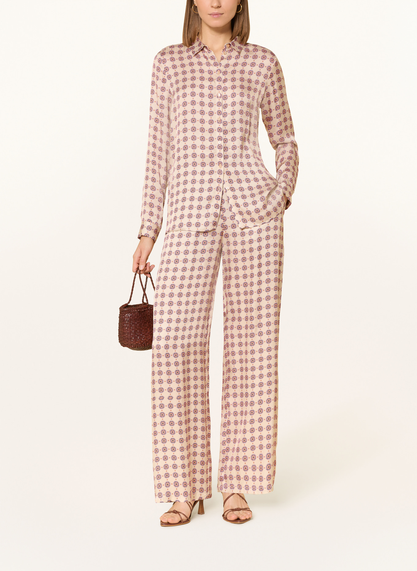 MILANO ITALY Marlenehose aus Satin: 1113 nude print