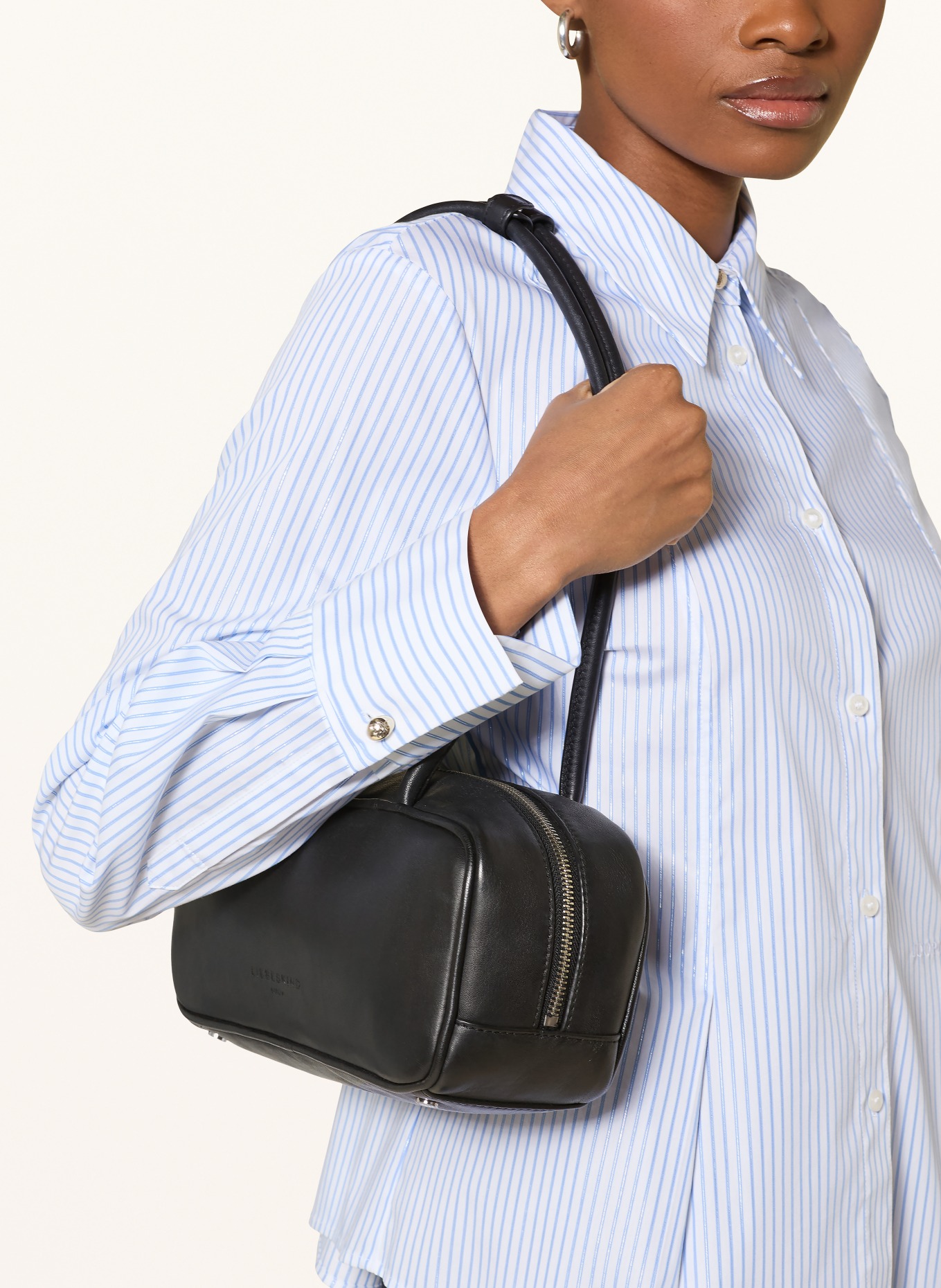 JOOP! Hemdbluse mit Glitzergarn: WEISS / HELLBLAU