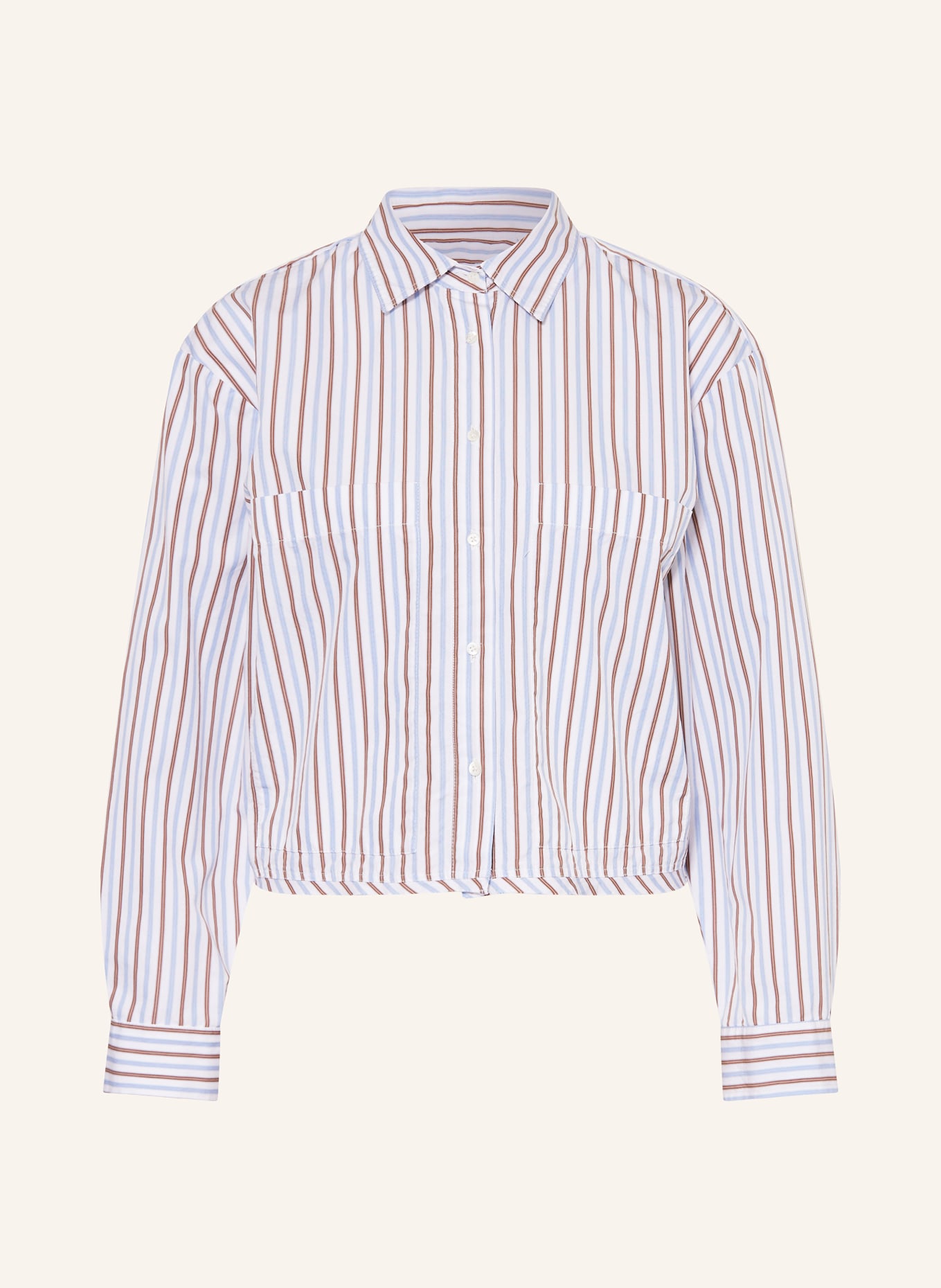 TONNO & PANNA Hemdbluse: WEISS / BRAUN / HELLBLAU