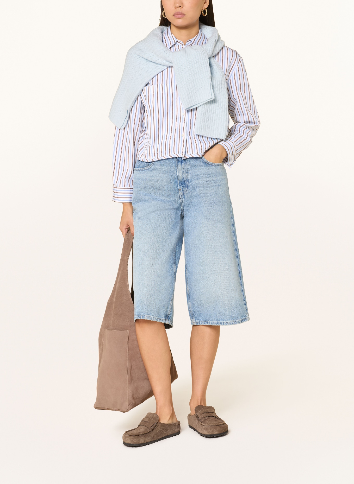 TONNO & PANNA Hemdbluse: WEISS / BRAUN / HELLBLAU