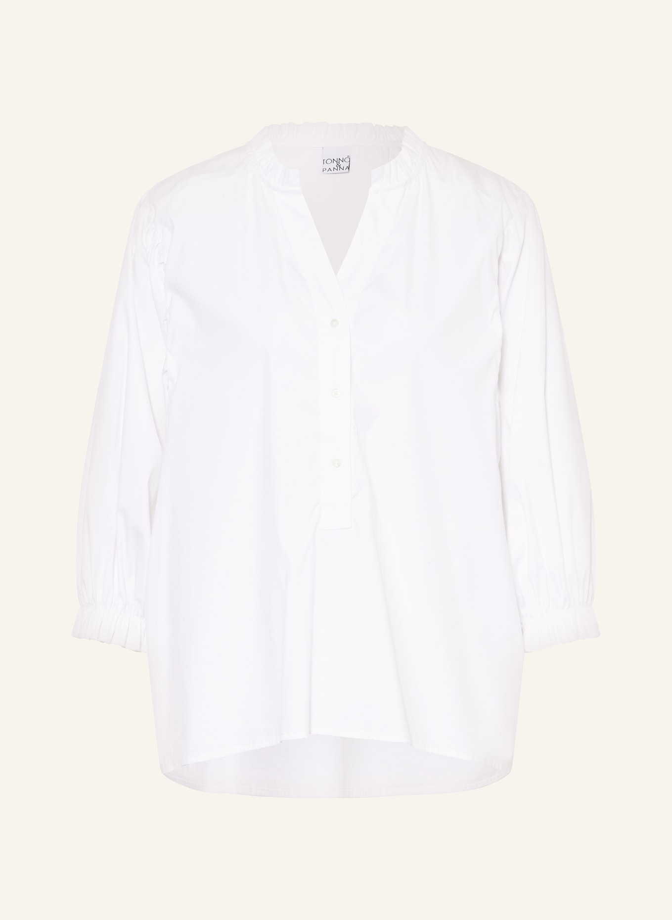 TONNO & PANNA Blůza s 3/4 rukávem: BÍLÁ