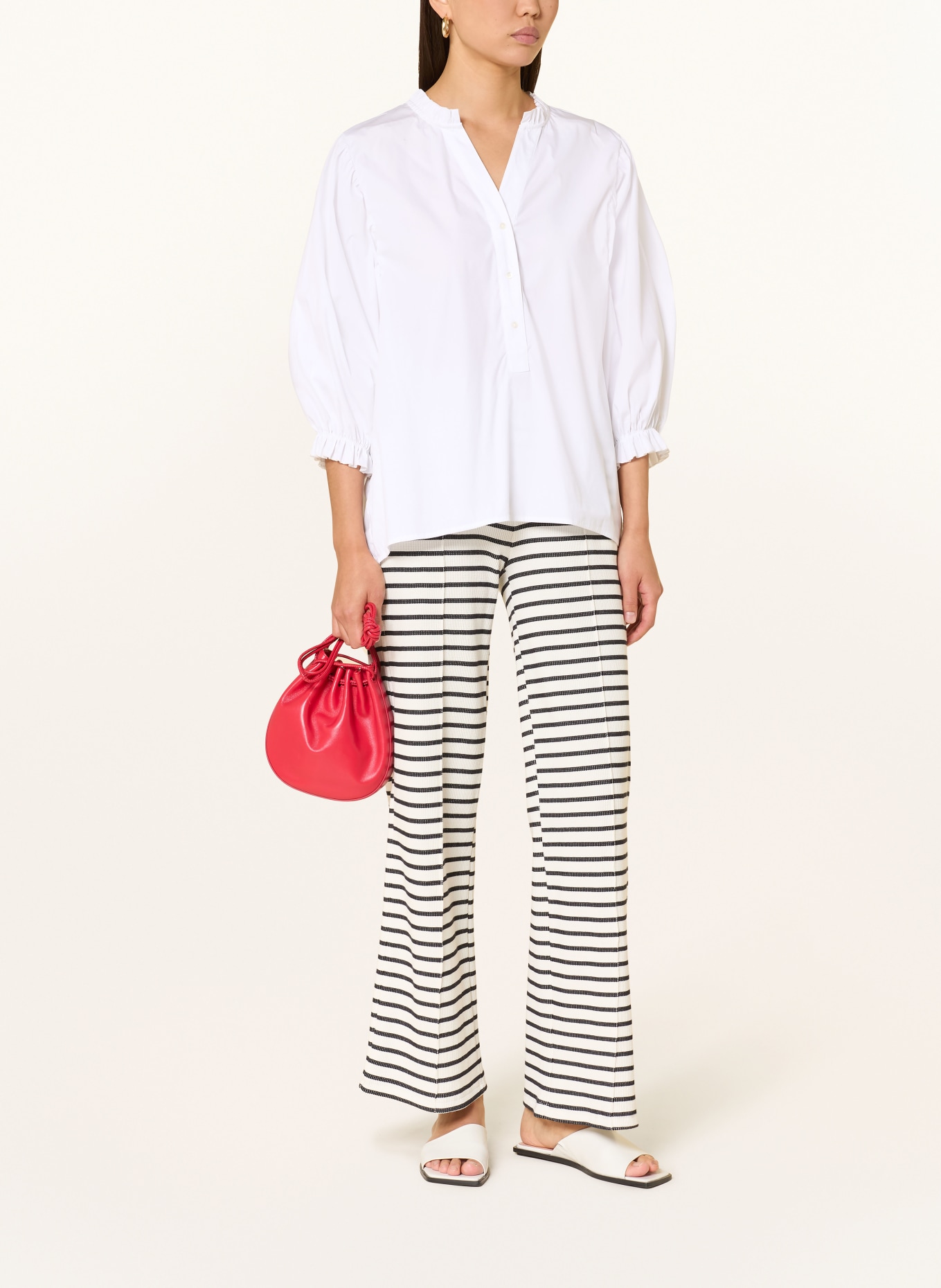 TONNO & PANNA Blůza s 3/4 rukávem: BÍLÁ