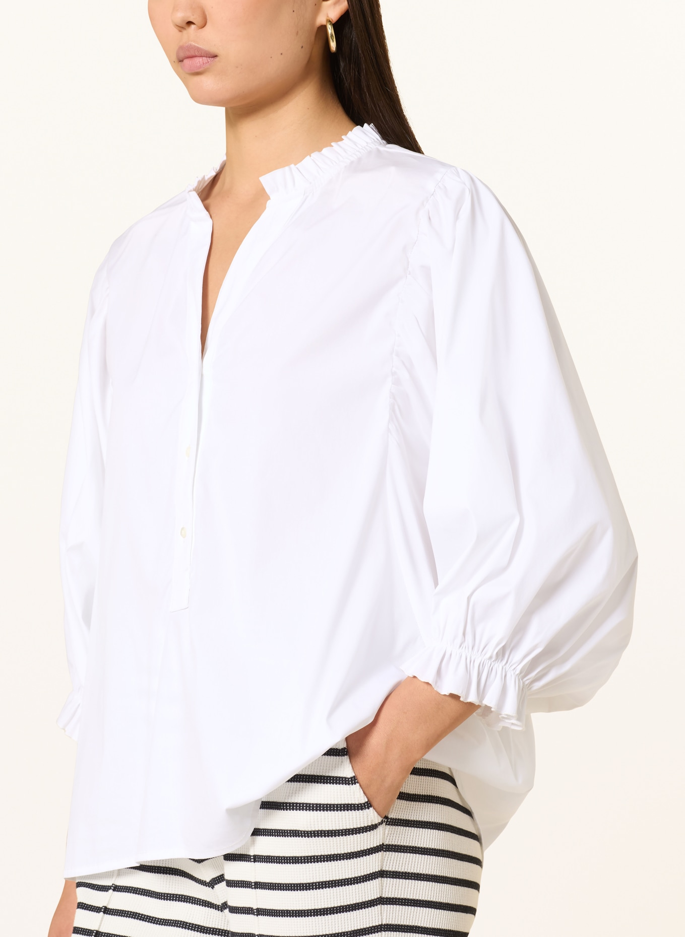 TONNO & PANNA Blůza s 3/4 rukávem: BÍLÁ