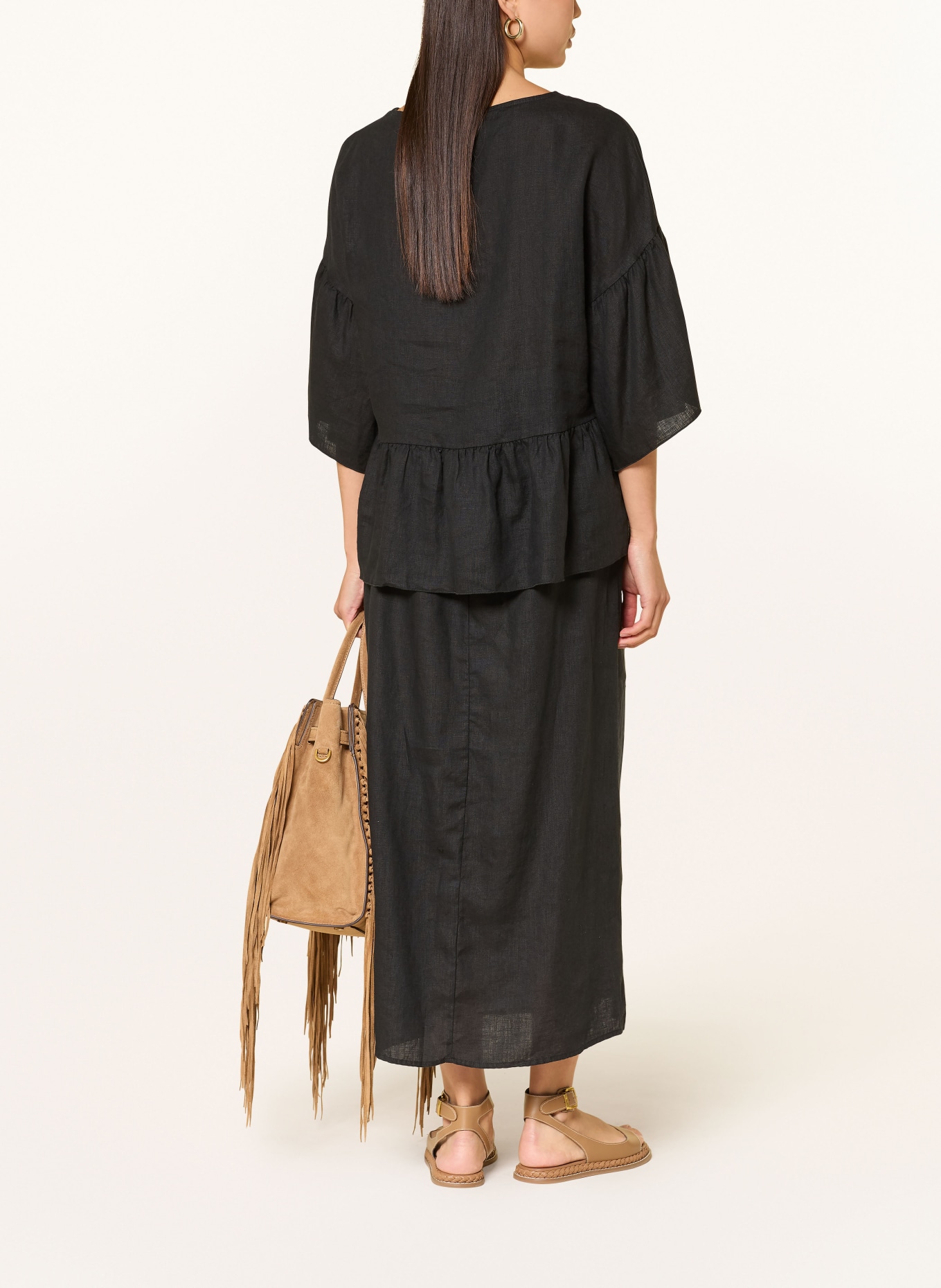 TONNO & PANNA linen skirt: BLACK