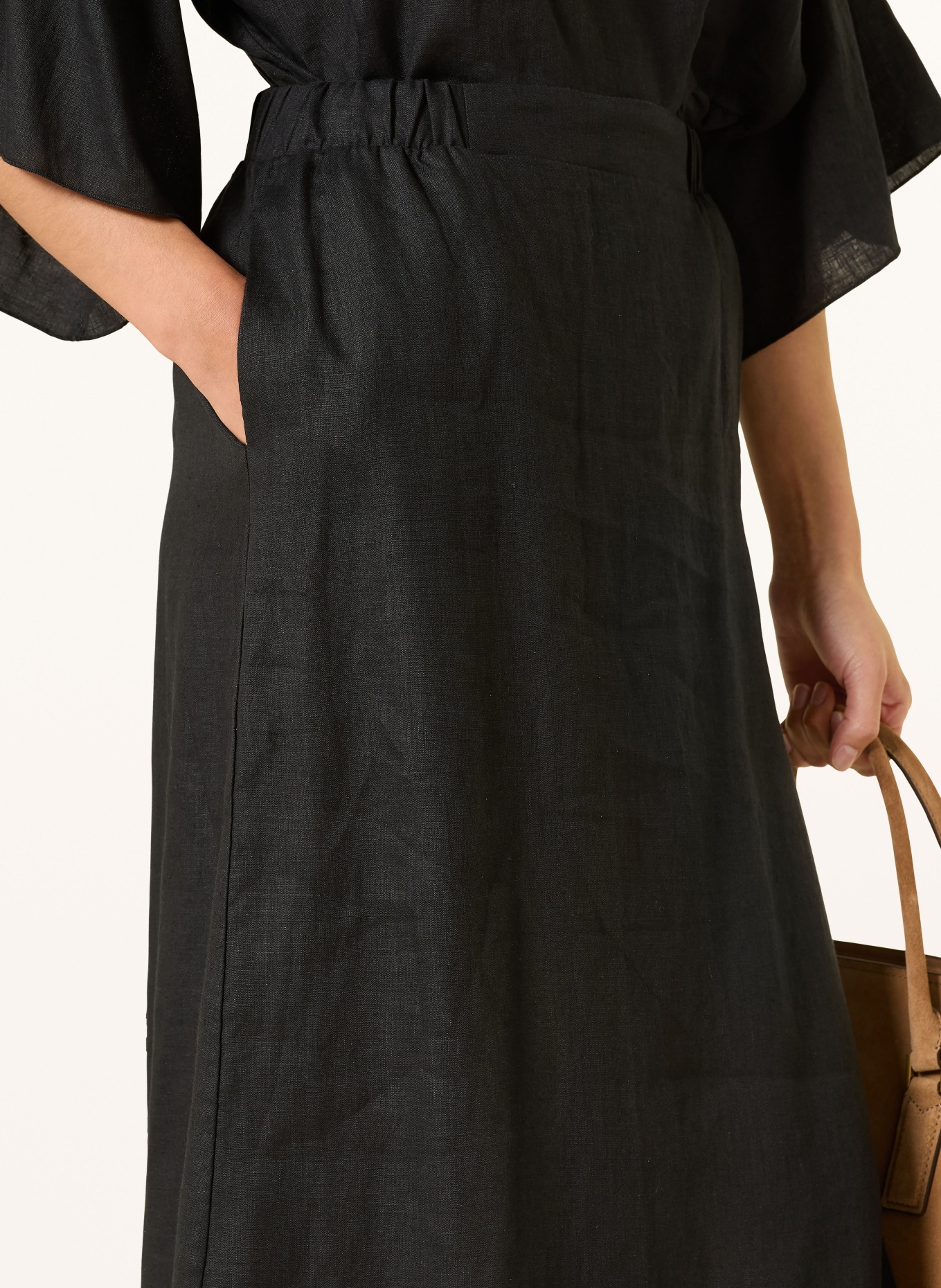 TONNO & PANNA linen skirt: BLACK