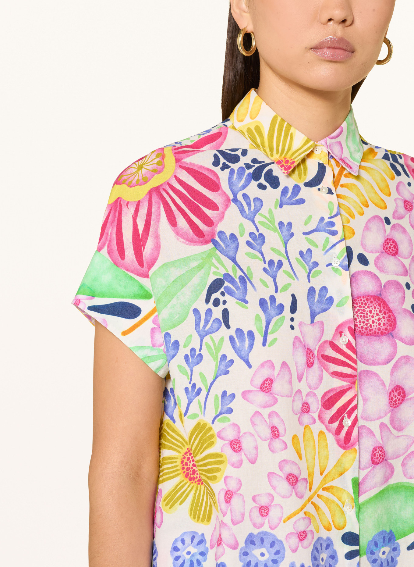 TONNO & PANNA Hemdbluse: WEISS / PINK / GELB