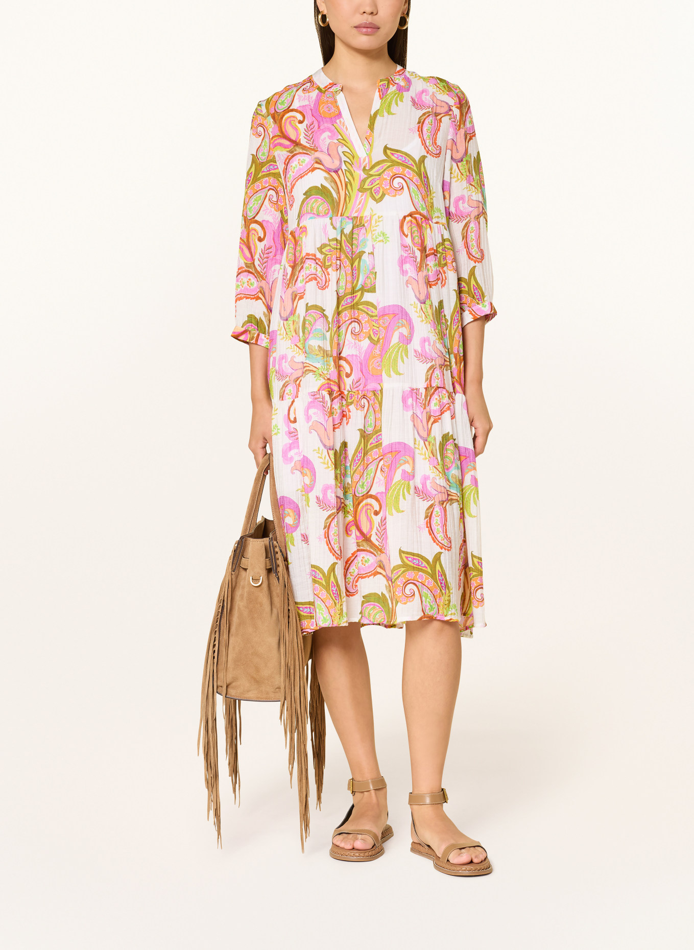 TONNO & PANNA Šaty s 3/4 rukávem: KRÉMOVÁ / RŮŽOVÁ / SVĚTLE ZELENÁ