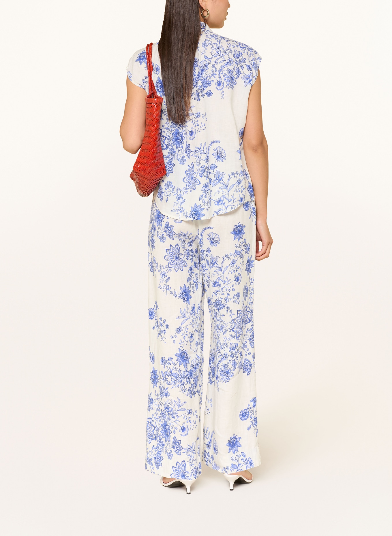 TONNO & PANNA Linen harem pants: CREAM / BLUE