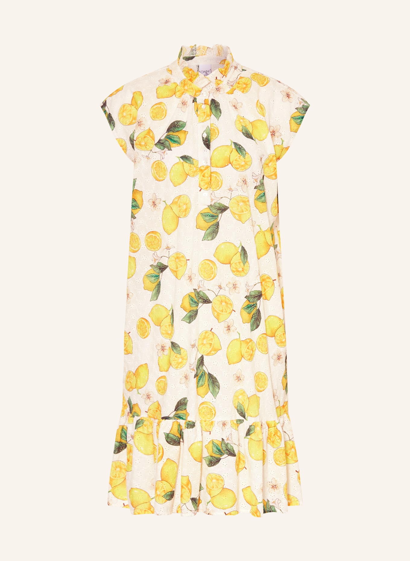 TONNO & PANNA Šaty z krajky s otvory: KRÉMOVÁ / ŽLUTÁ / ZELENÁ