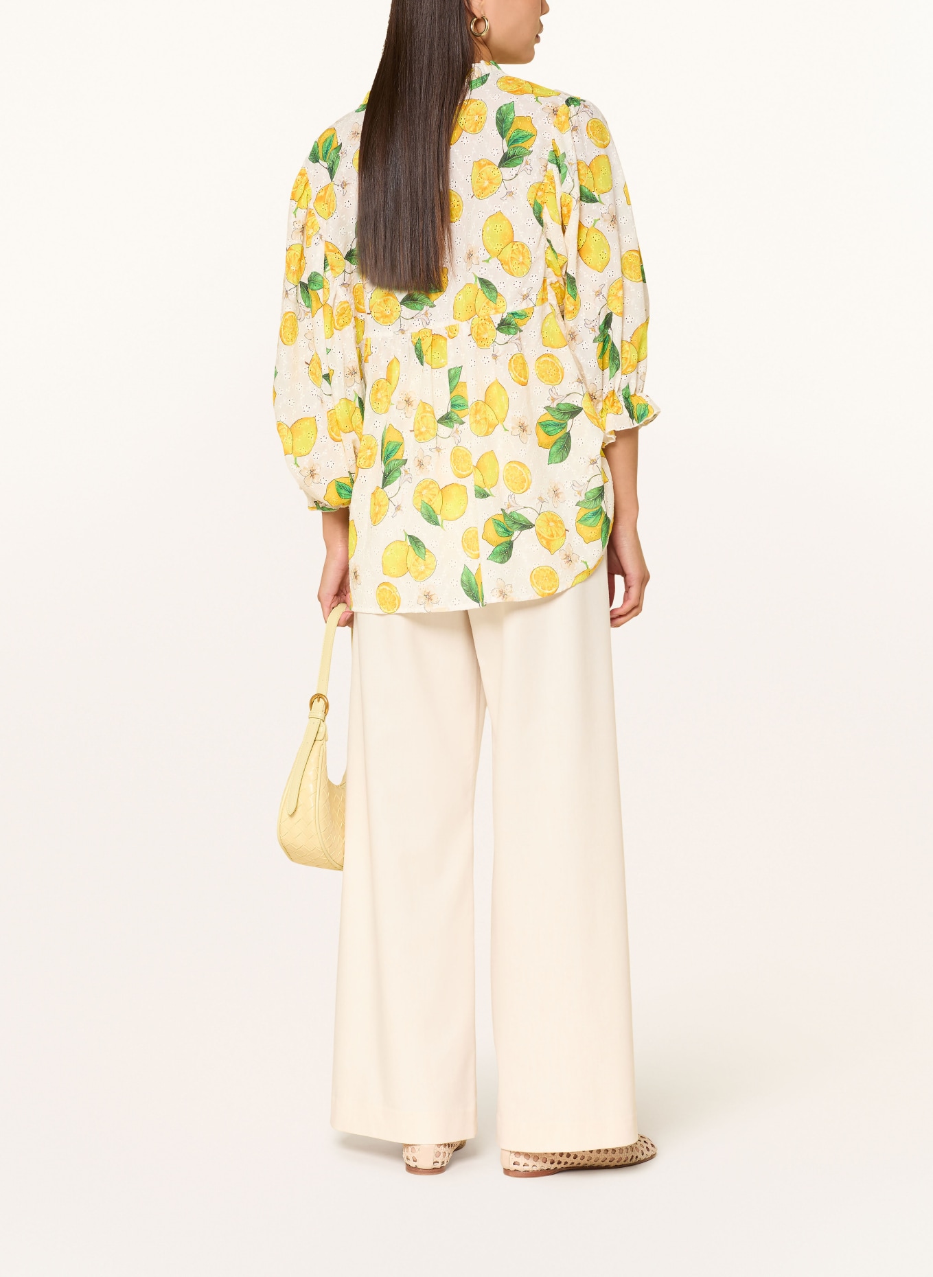 TONNO & PANNA Blusenshirt aus Lochspitze: WEISS / GELB / GRÜN