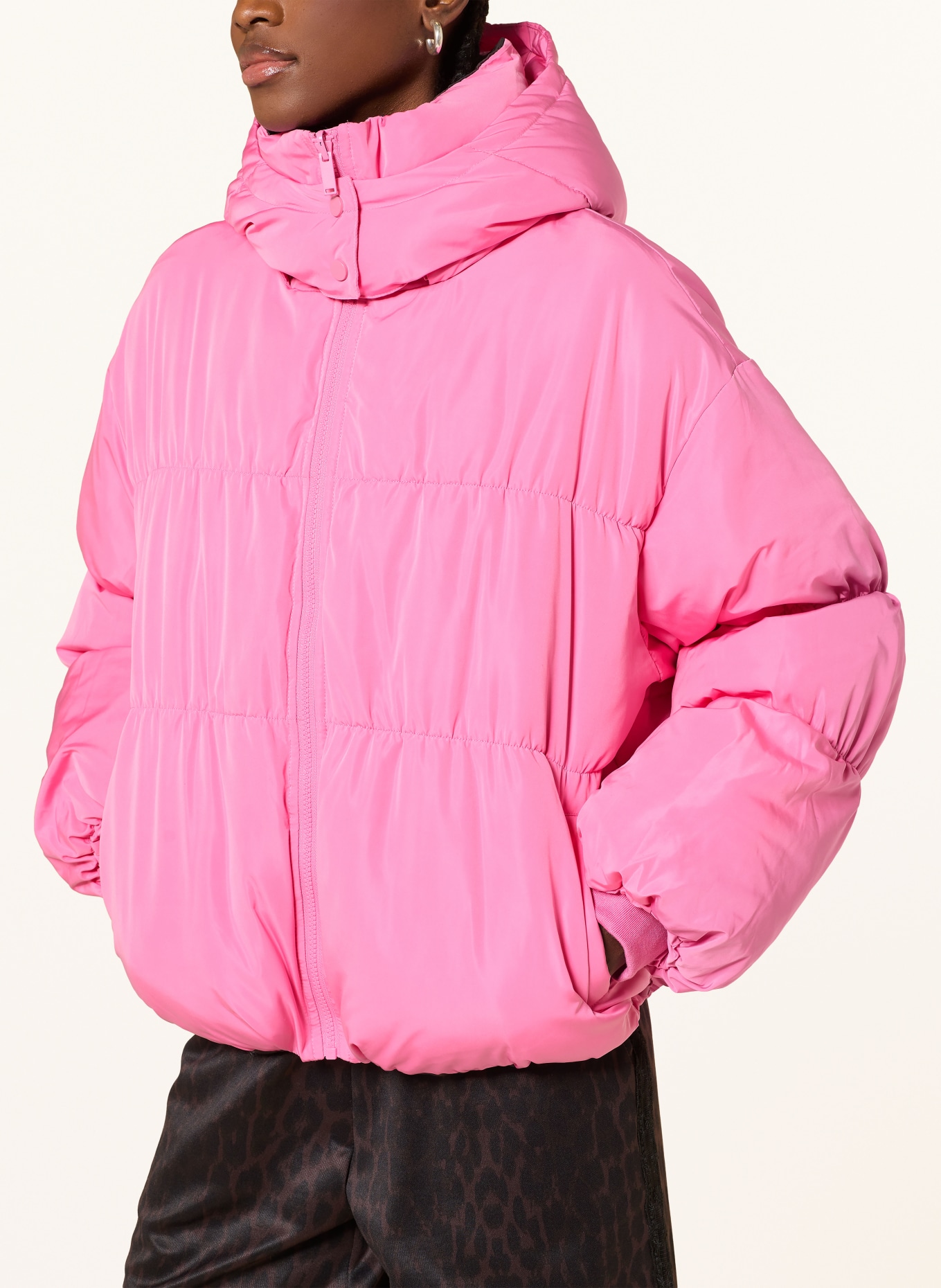 OH APRIL Steppjacke NICKY: ROSA / DUNKELBRAUN / SCHWARZ