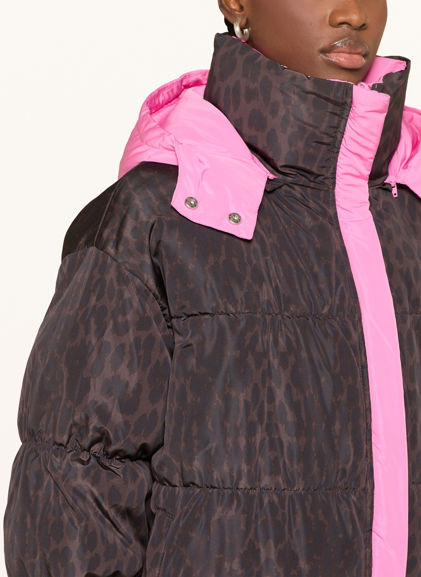 OH APRIL Steppjacke NICKY: ROSA / DUNKELBRAUN / SCHWARZ